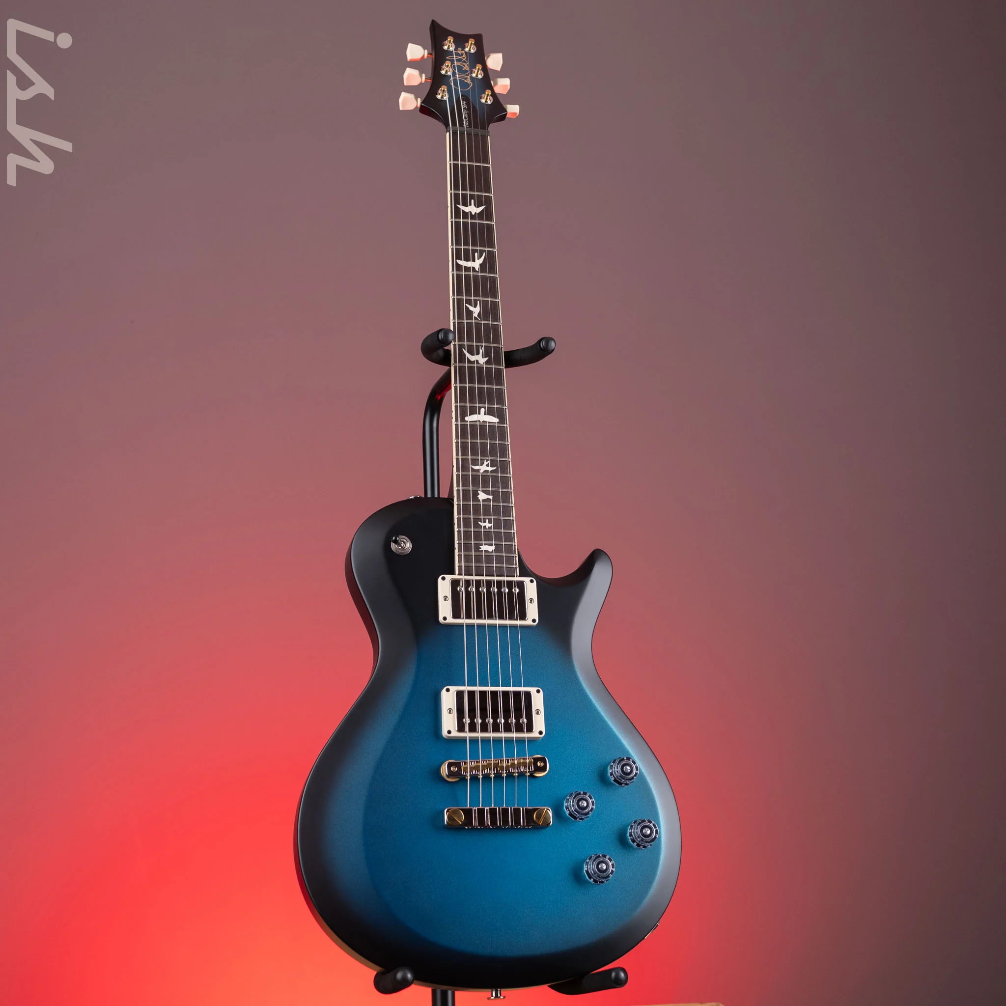 PRS S2 Singlecut McCarty 594 Metallic Blue w/ Black Wrap Burst Satin Demo - Image 2