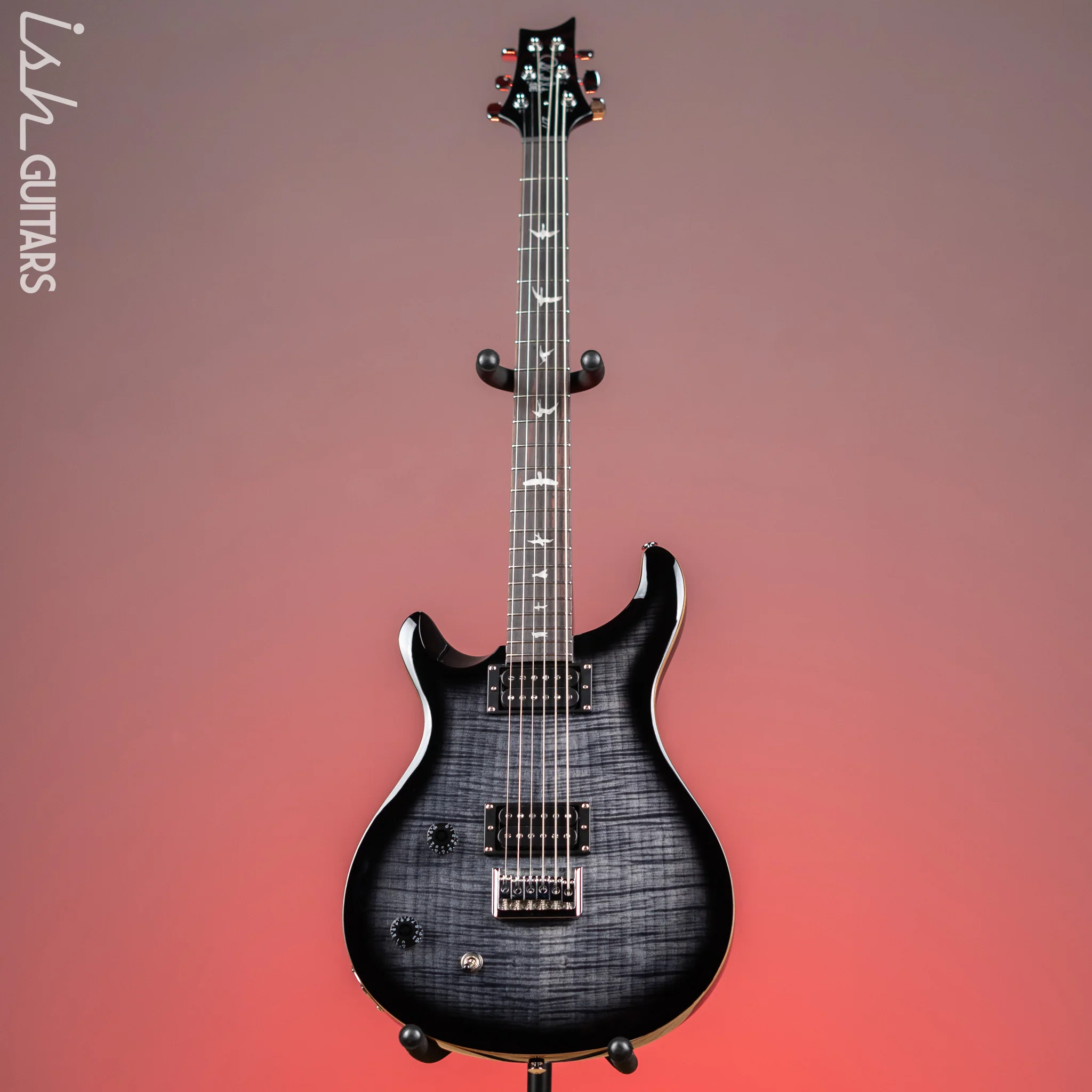 PRS SE 277 Baritone Left Handed Electric Guitar Charcoal Burst - Image 2