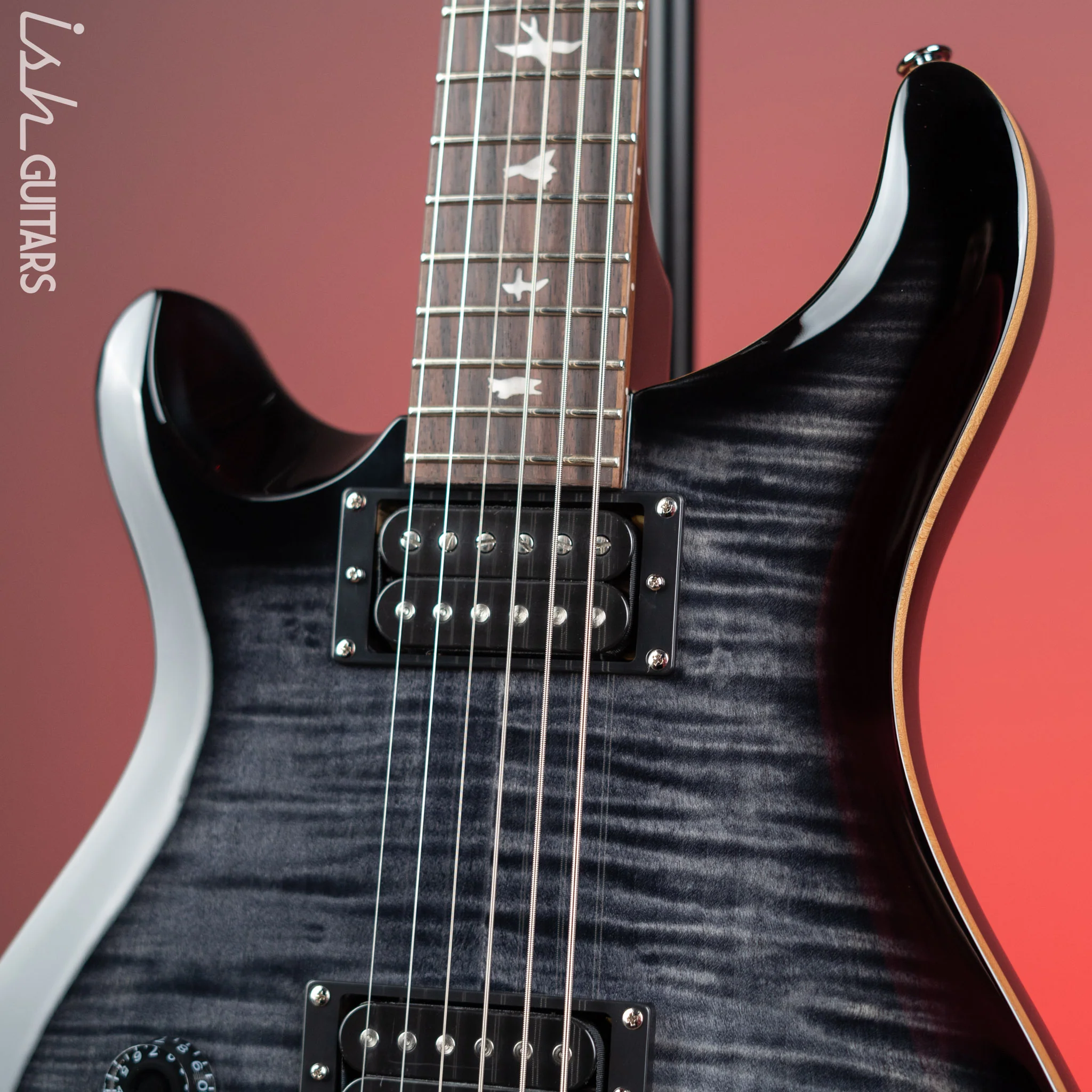 PRS SE 277 Baritone Left Handed Electric Guitar Charcoal Burst - Image 3