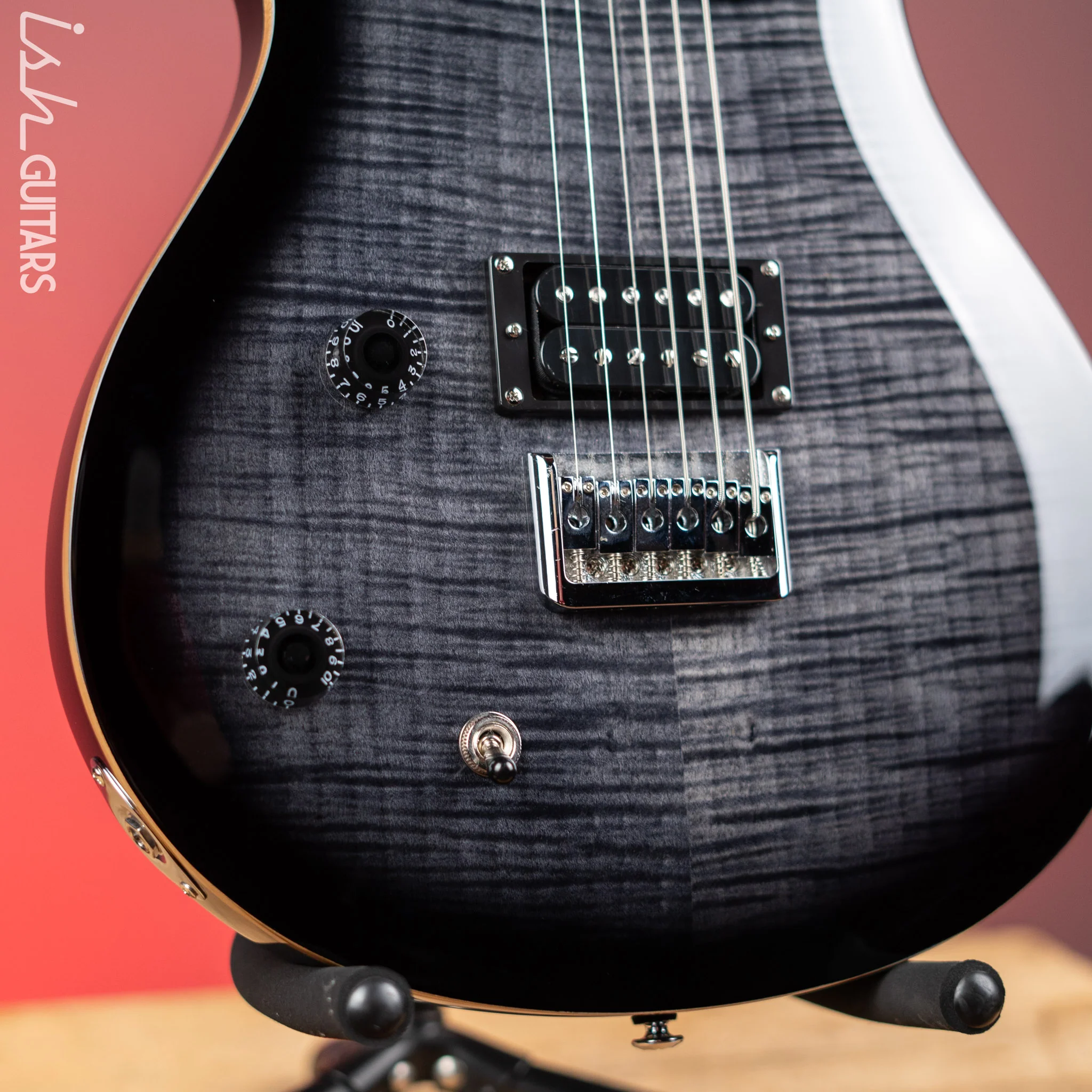 PRS SE 277 Baritone Left Handed Electric Guitar Charcoal Burst - Image 4