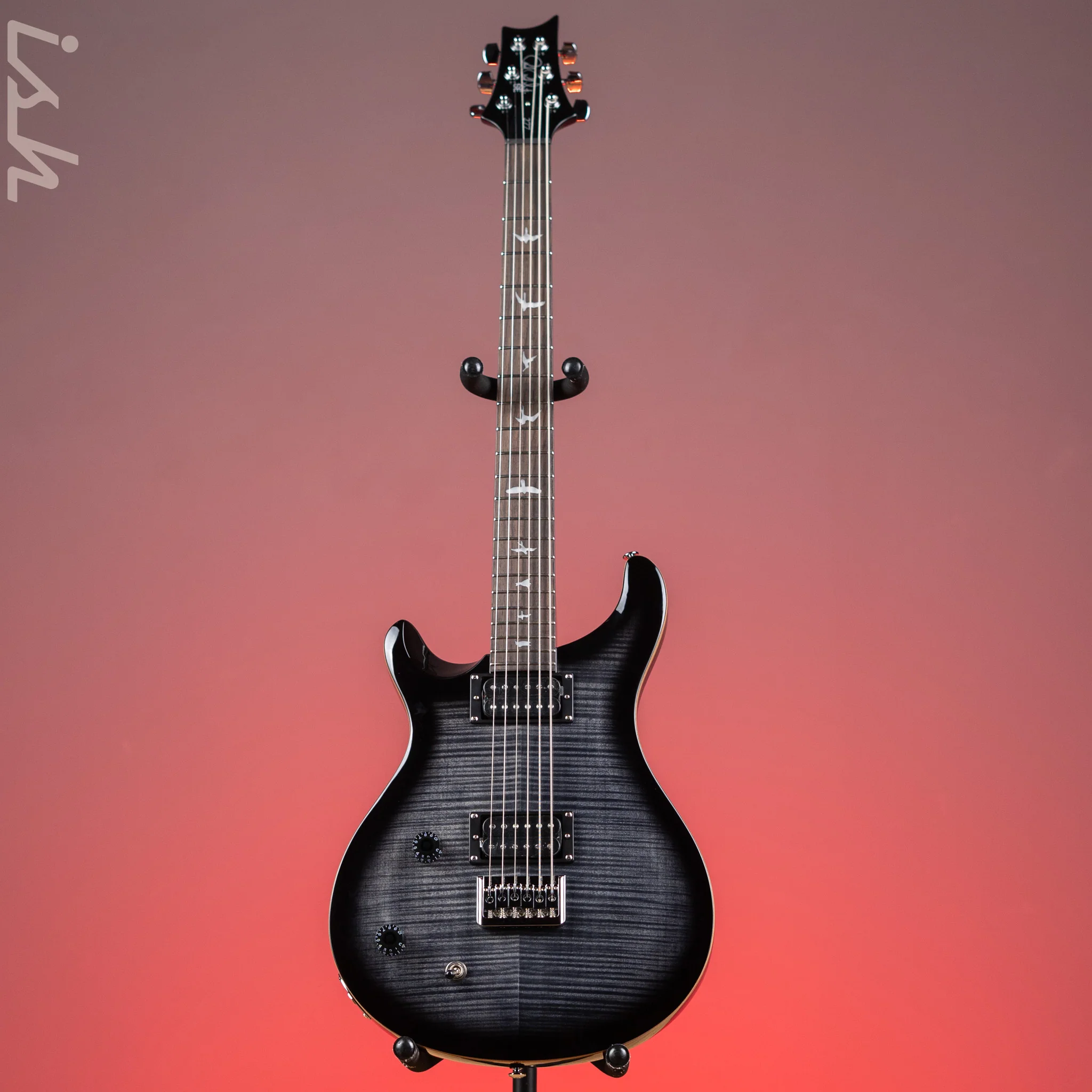 PRS SE 277 Baritone Left Handed Electric Guitar Charcoal Burst - Image 2