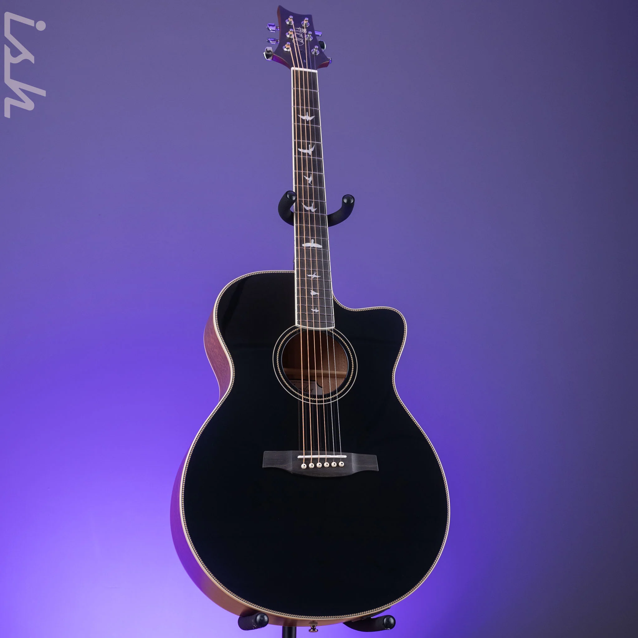 PRS SE A20E Angelus Acoustic-Electric Guitar Black Gloss Top - Image 2