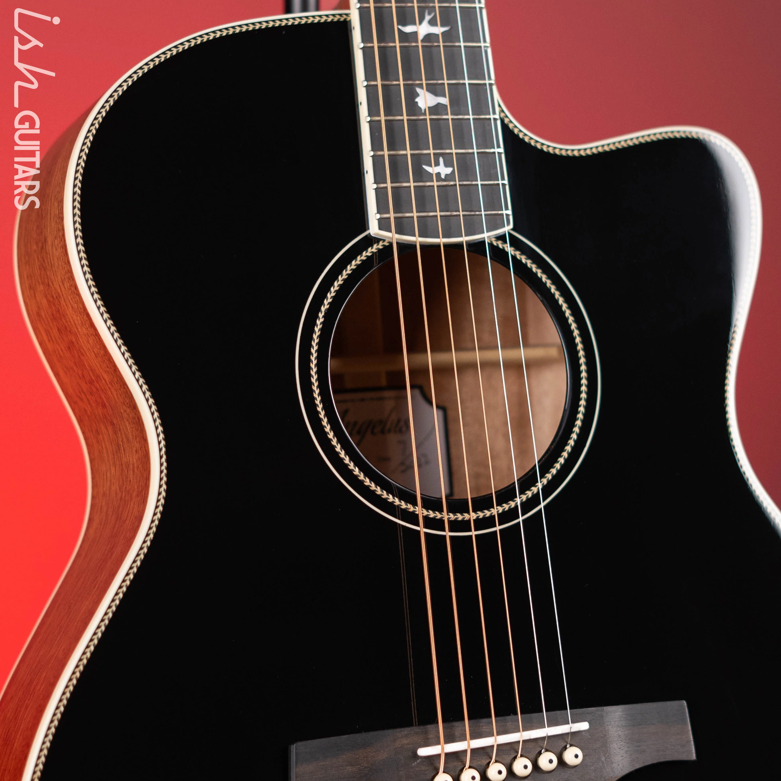 PRS SE A20E Angelus Gloss Black Top Acoustic Guitar - Image 3