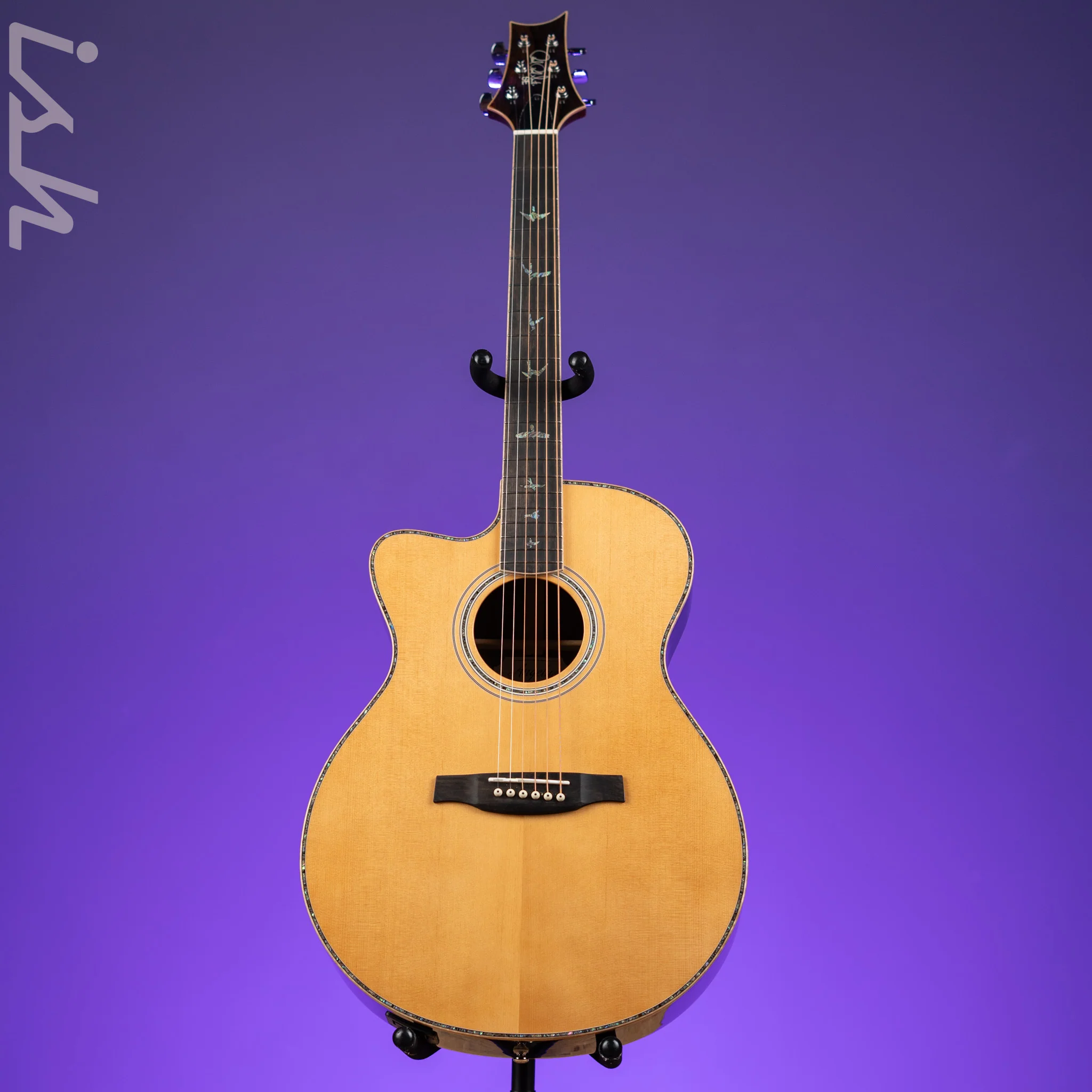 PRS SE AL60E Left Handed Acoustic-Electric Guitar Natural Demo - Image 2