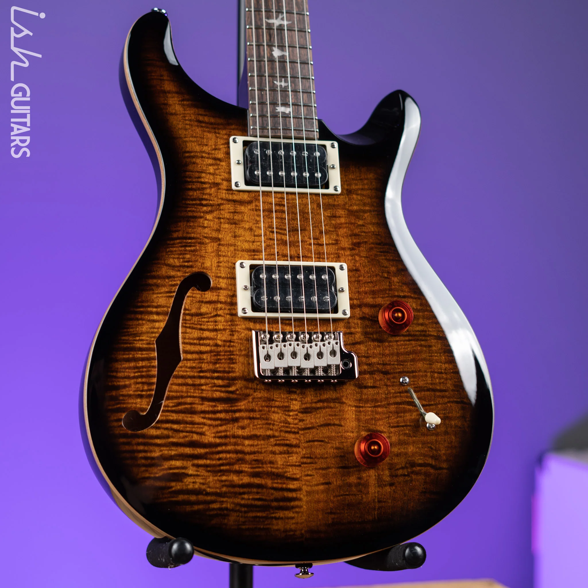 PRS SE Custom 22 Semi-Hollow Black Gold Sunburst