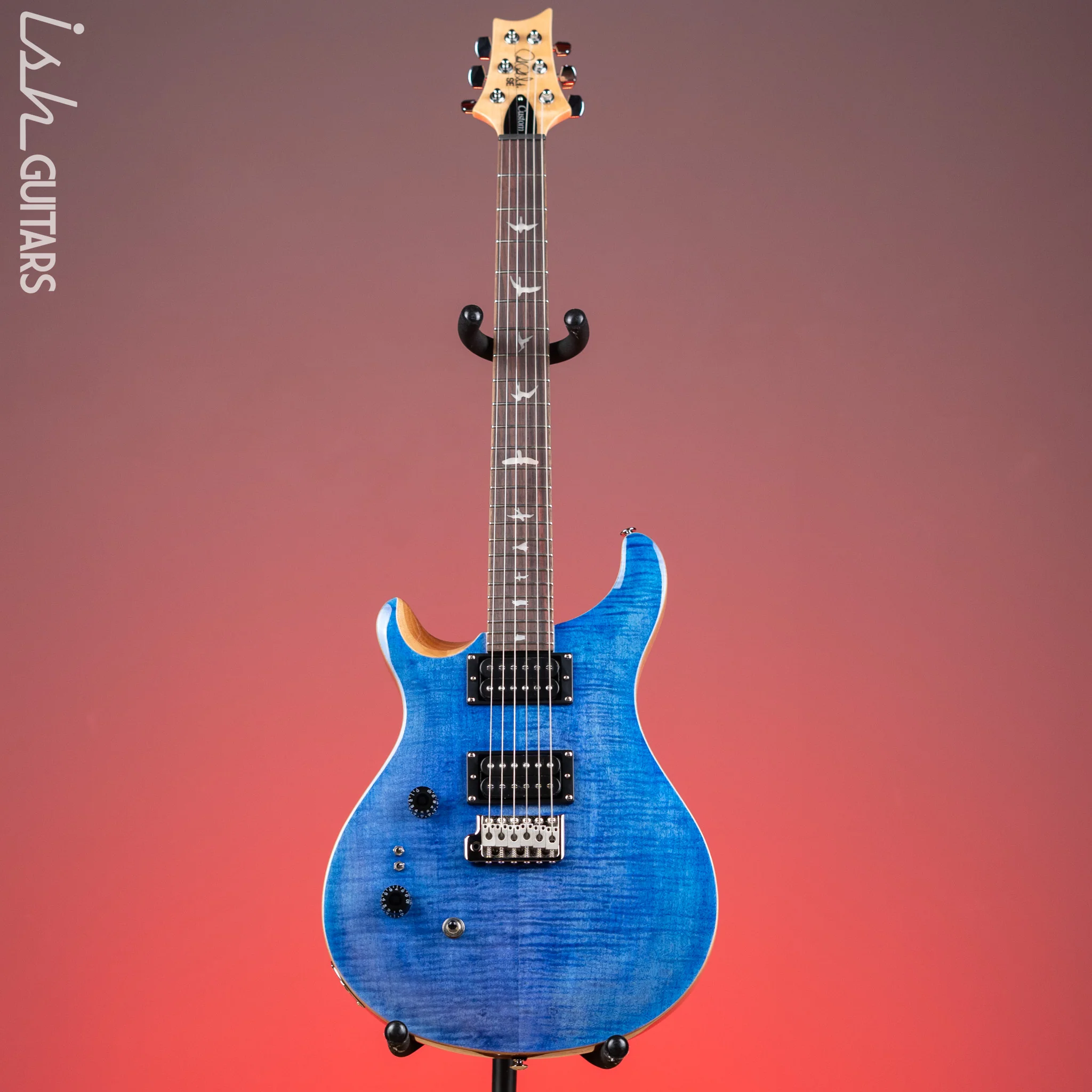 PRS SE Custom 24-08 Left-Handed Electric Guitar Faded Blue - Image 3