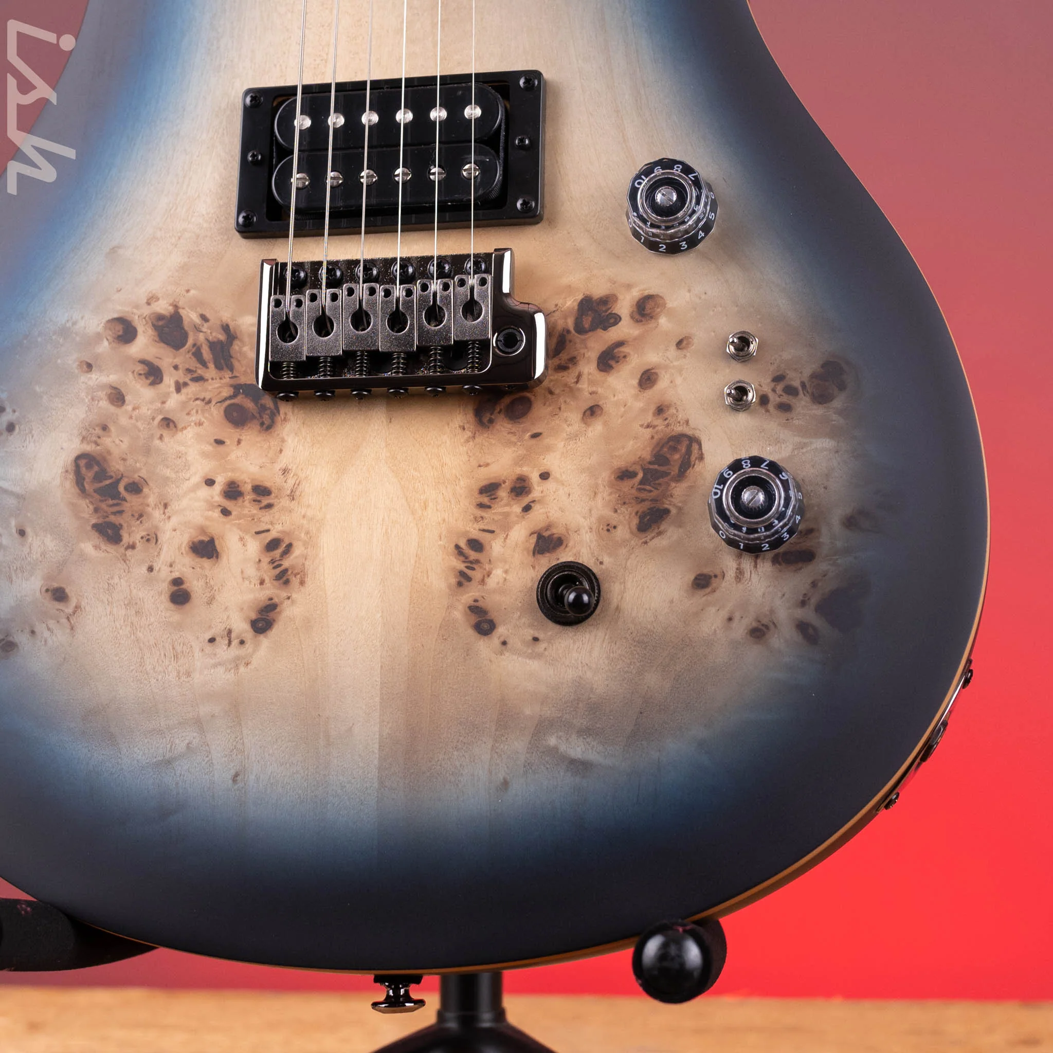 PRS SE Custom 24-08 Poplar Burl Limited Edition Lake Blue Midnight Burst - Image 5