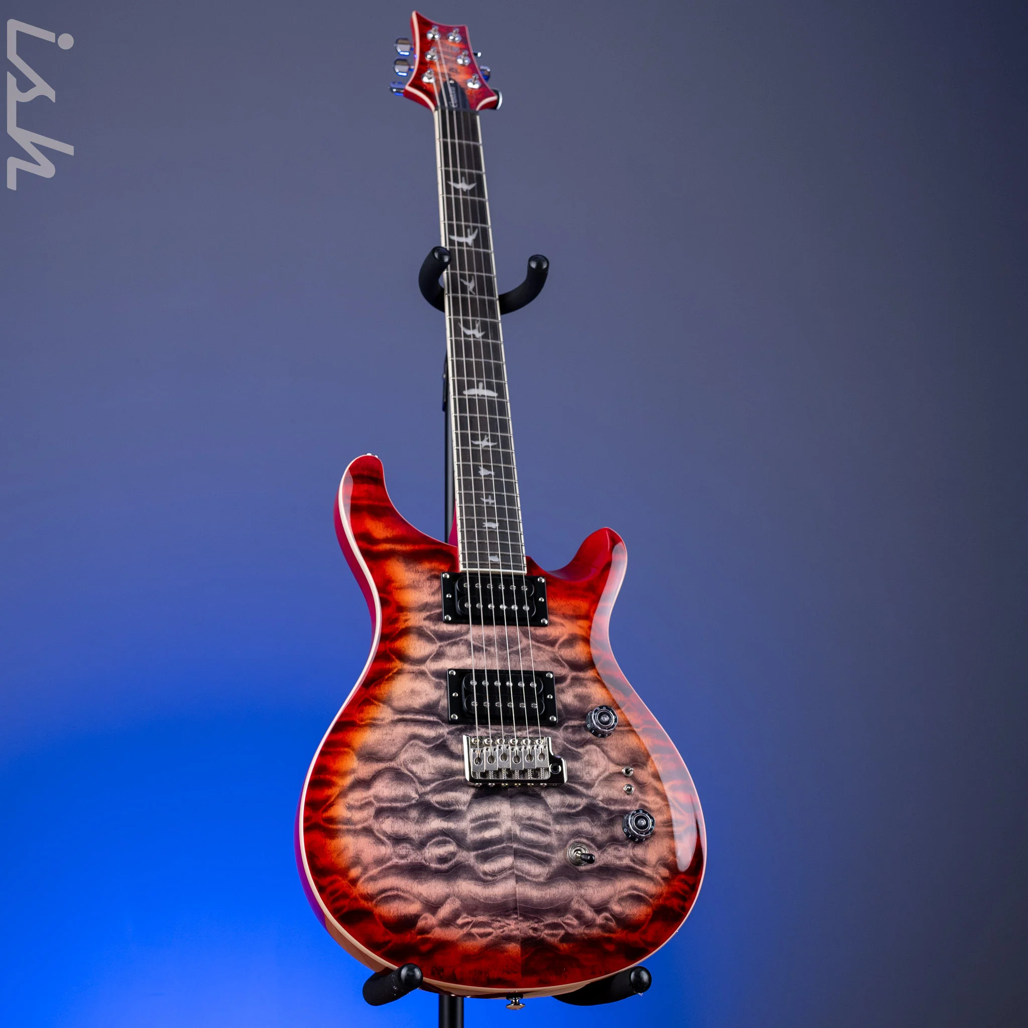 PRS SE Custom 24-08 Quilt Electric Guitar Charcoal Cherry Burst *2025 Release!* - Image 2