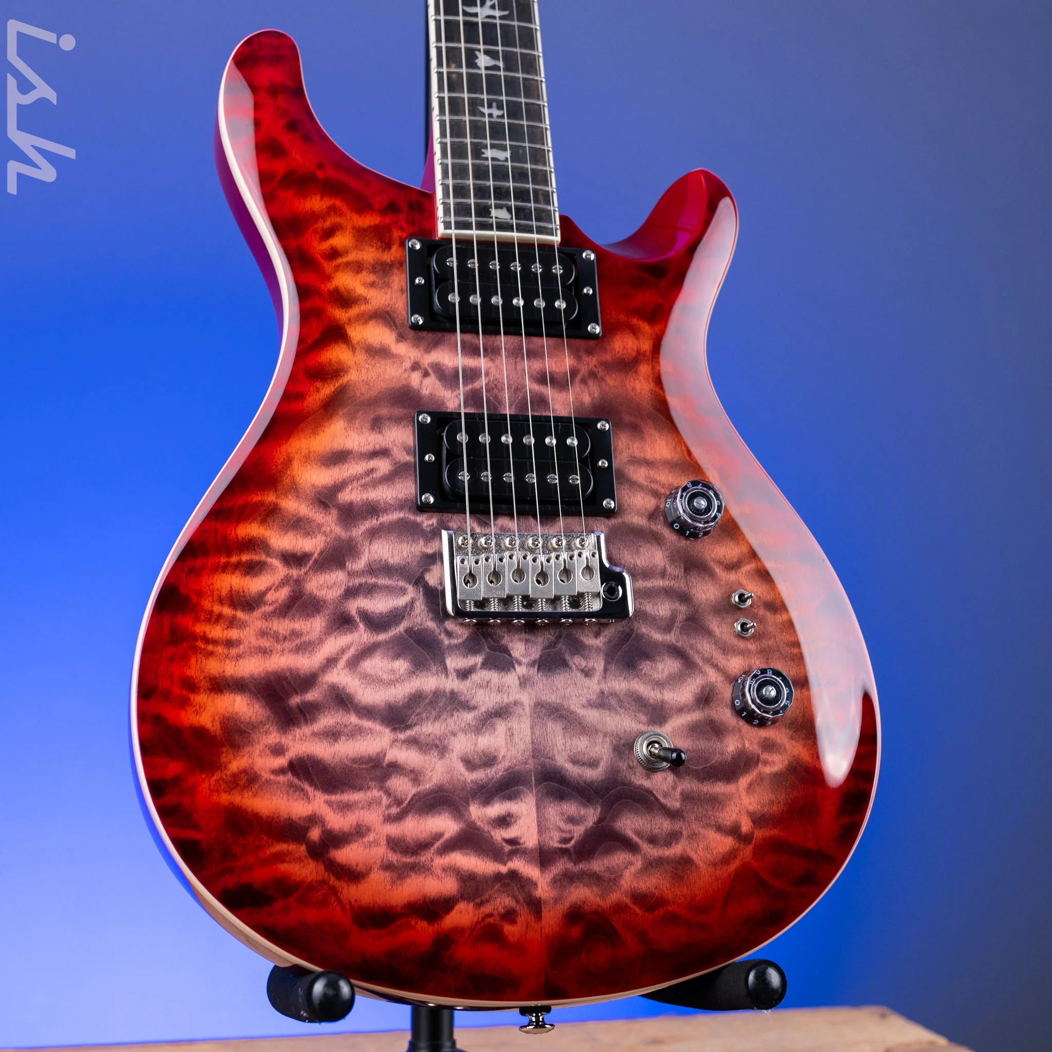 PRS SE Custom 24-08 Quilt Electric Guitar Charcoal Cherry Burst *2025 Release!*
