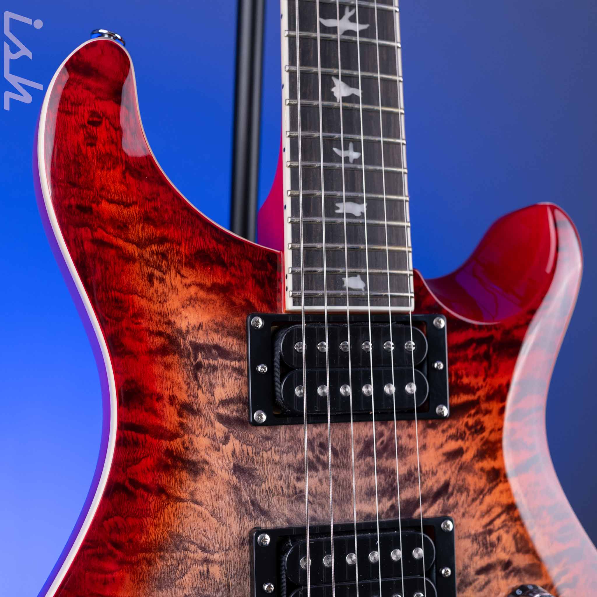 PRS SE Custom 24-08 Quilt Electric Guitar Charcoal Cherry Burst *2025 Release!* - Image 3