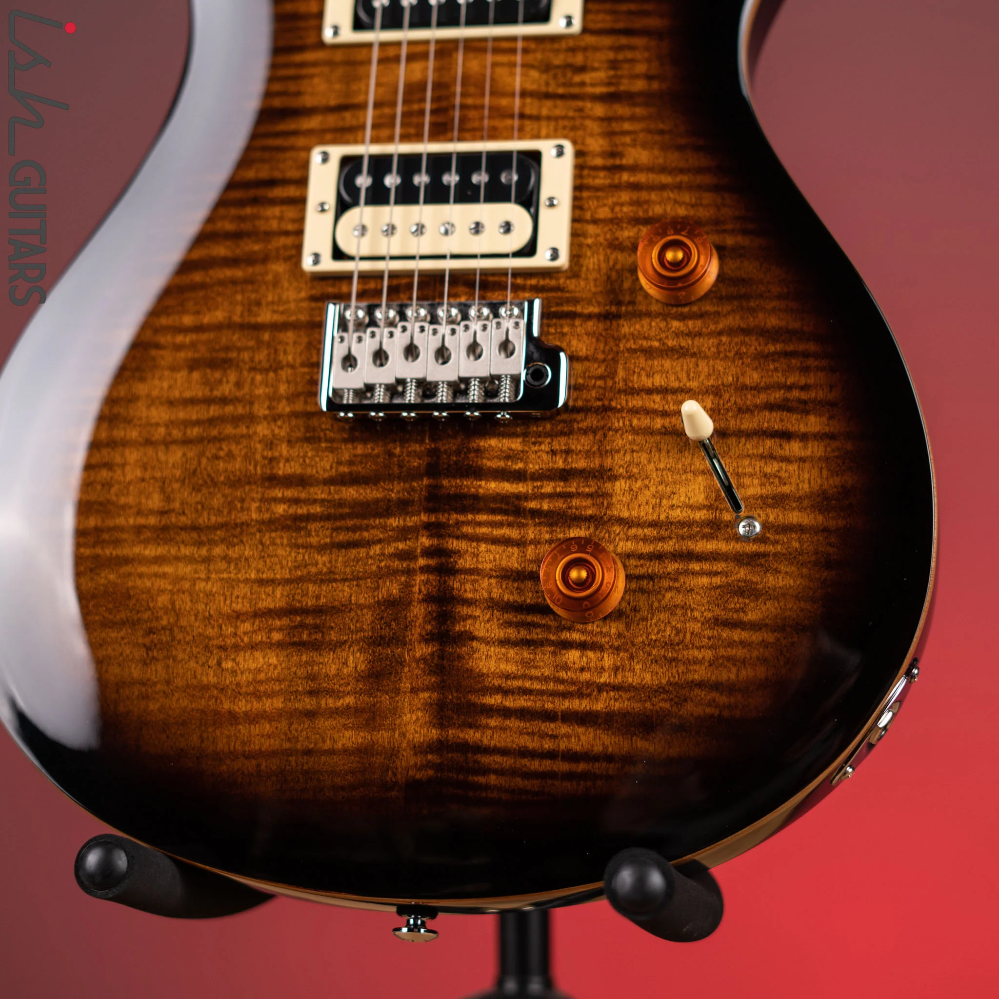 PRS SE Custom 24 Electric Guitar Black Gold - Image 4