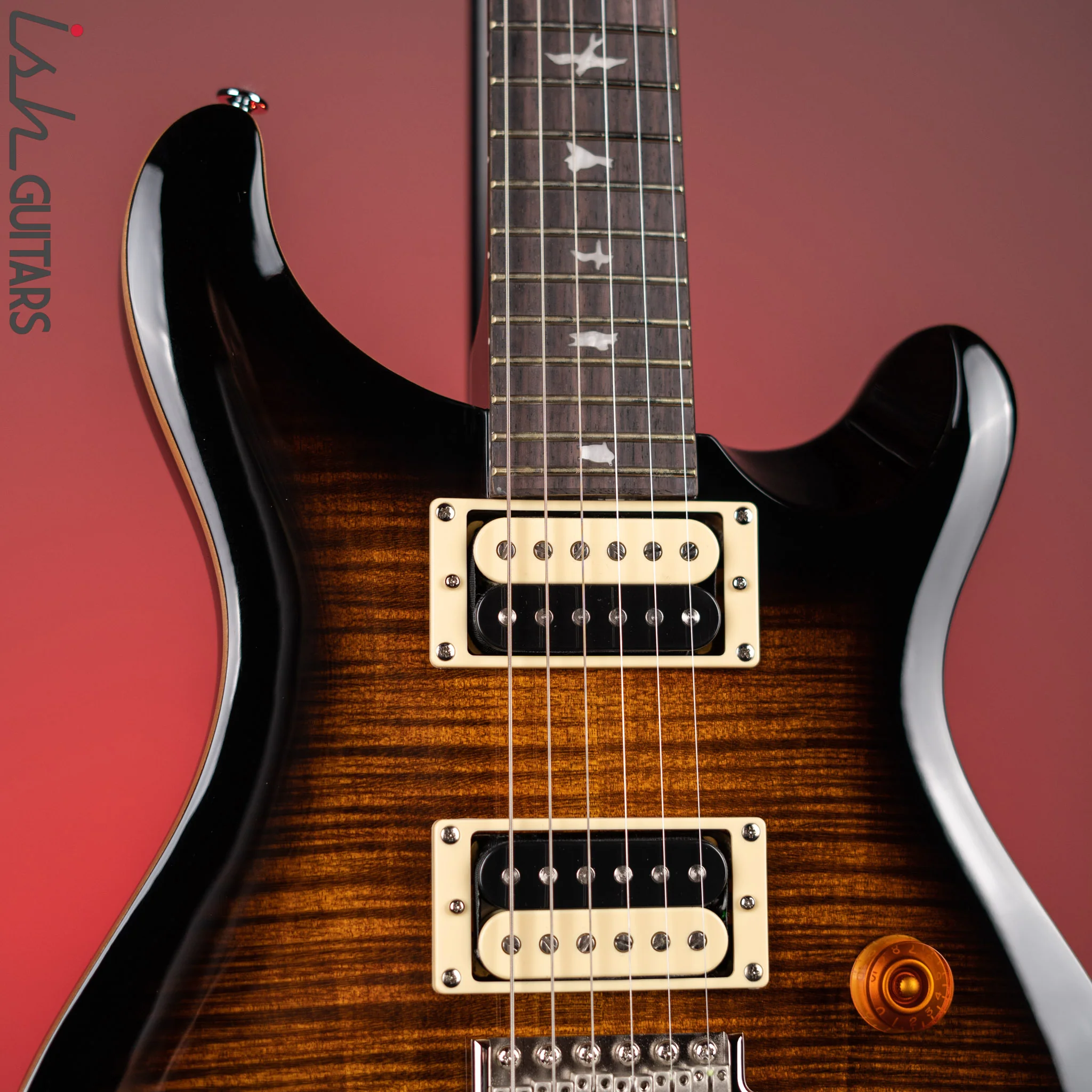 PRS SE Custom 24 Electric Guitar Black Gold - Image 3