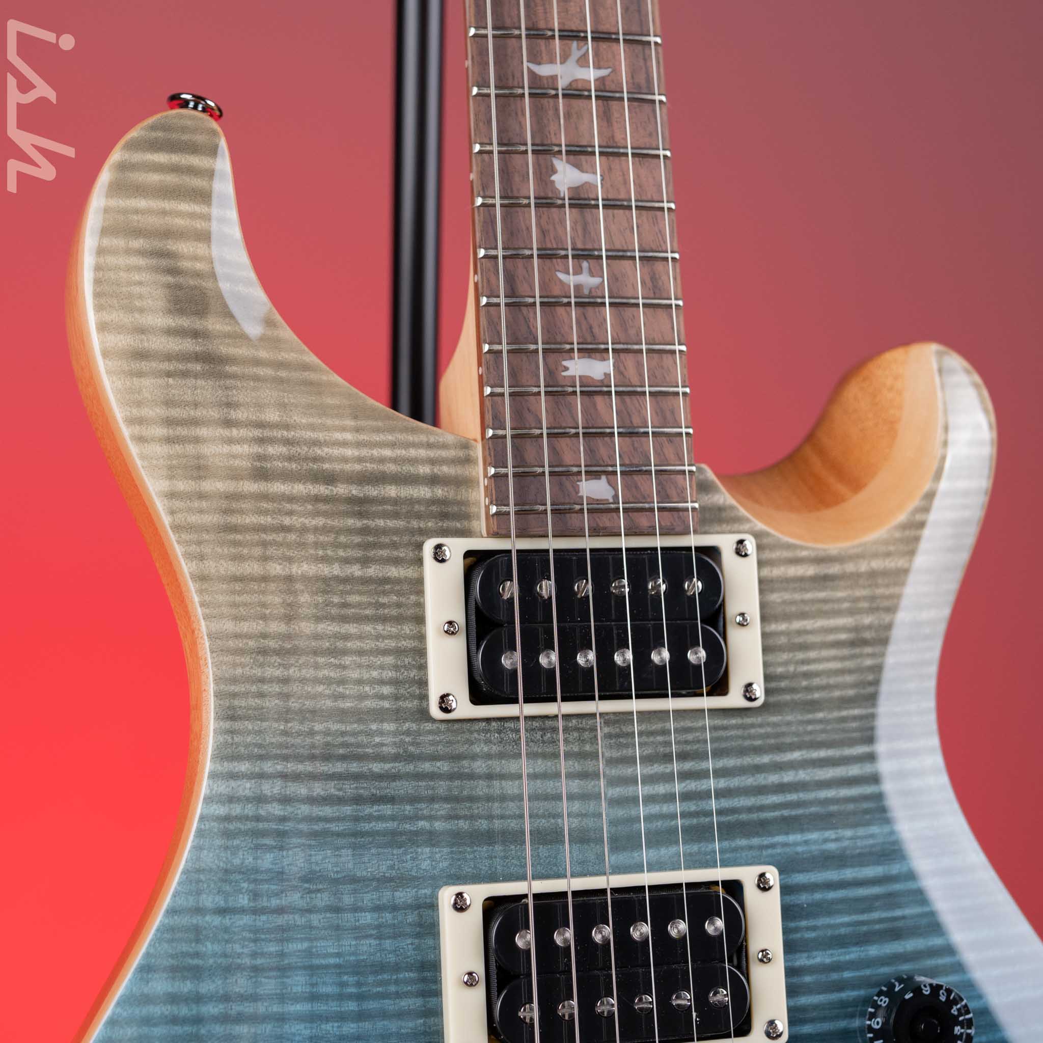 PRS SE Custom 24 Electric Guitar Blue Fade Demo - Image 3