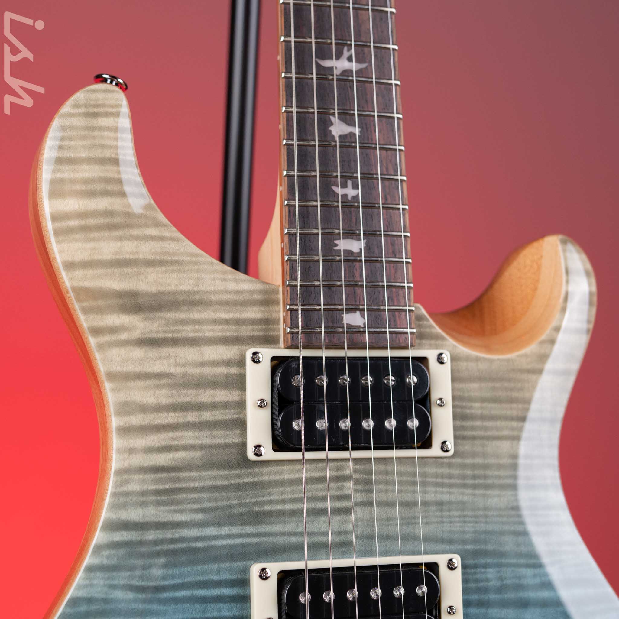 PRS SE Custom 24 Electric Guitar Blue Fade Demo - Image 3