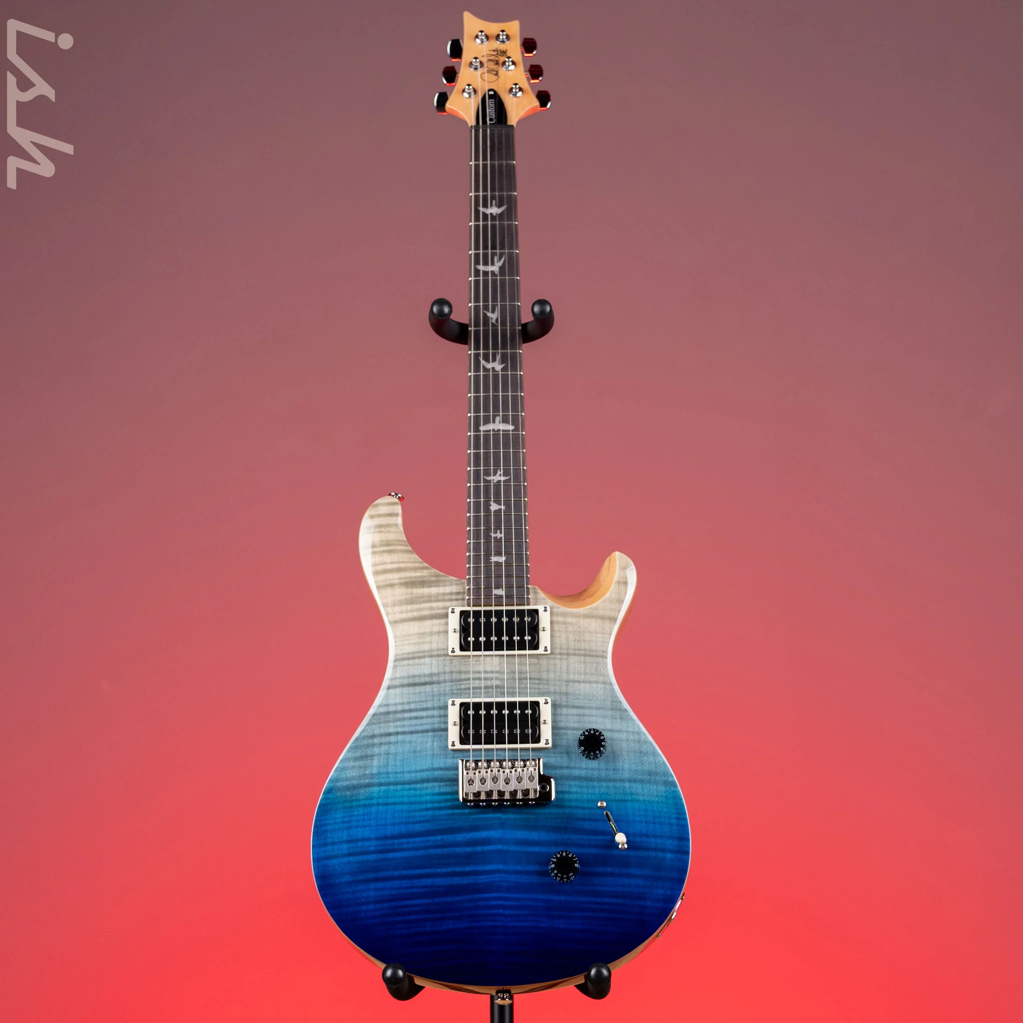 PRS SE Custom 24 Electric Guitar Blue Fade Demo - Image 2