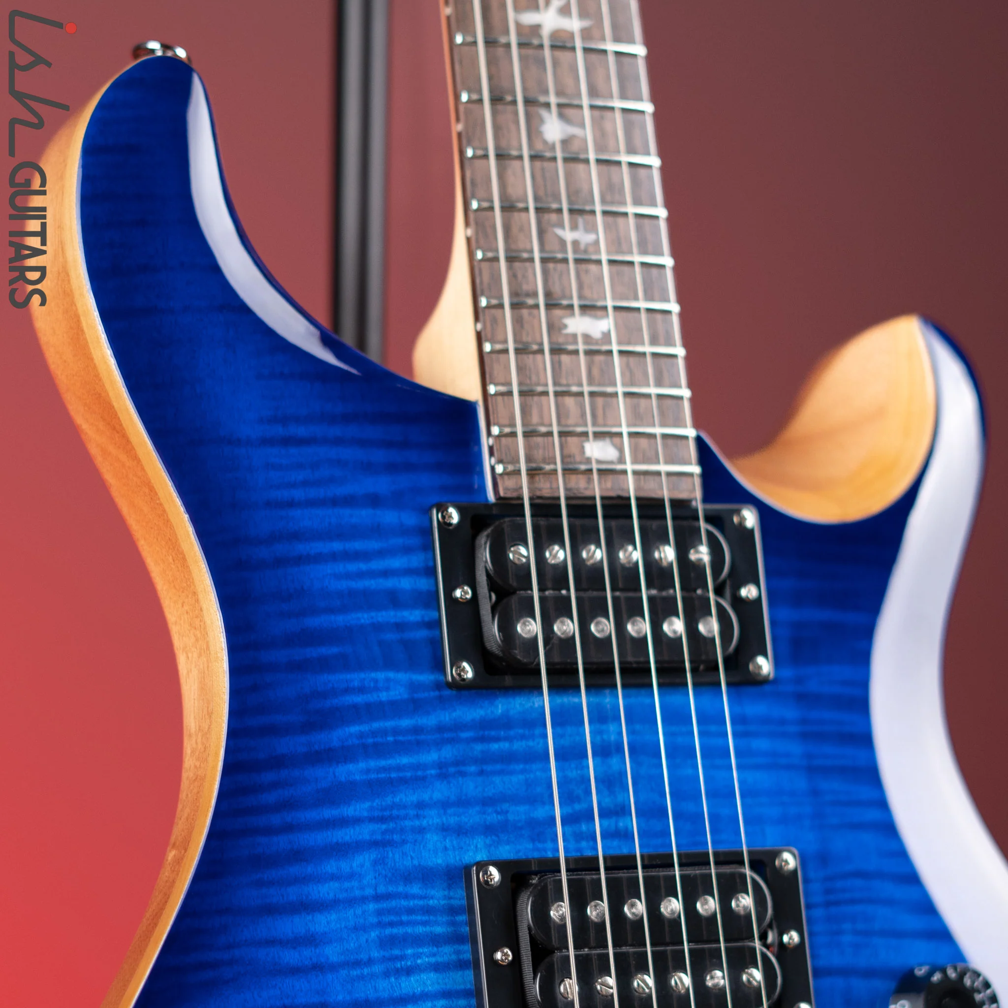 PRS SE Custom 24 Electric Guitar Faded Blue Burst - Image 3