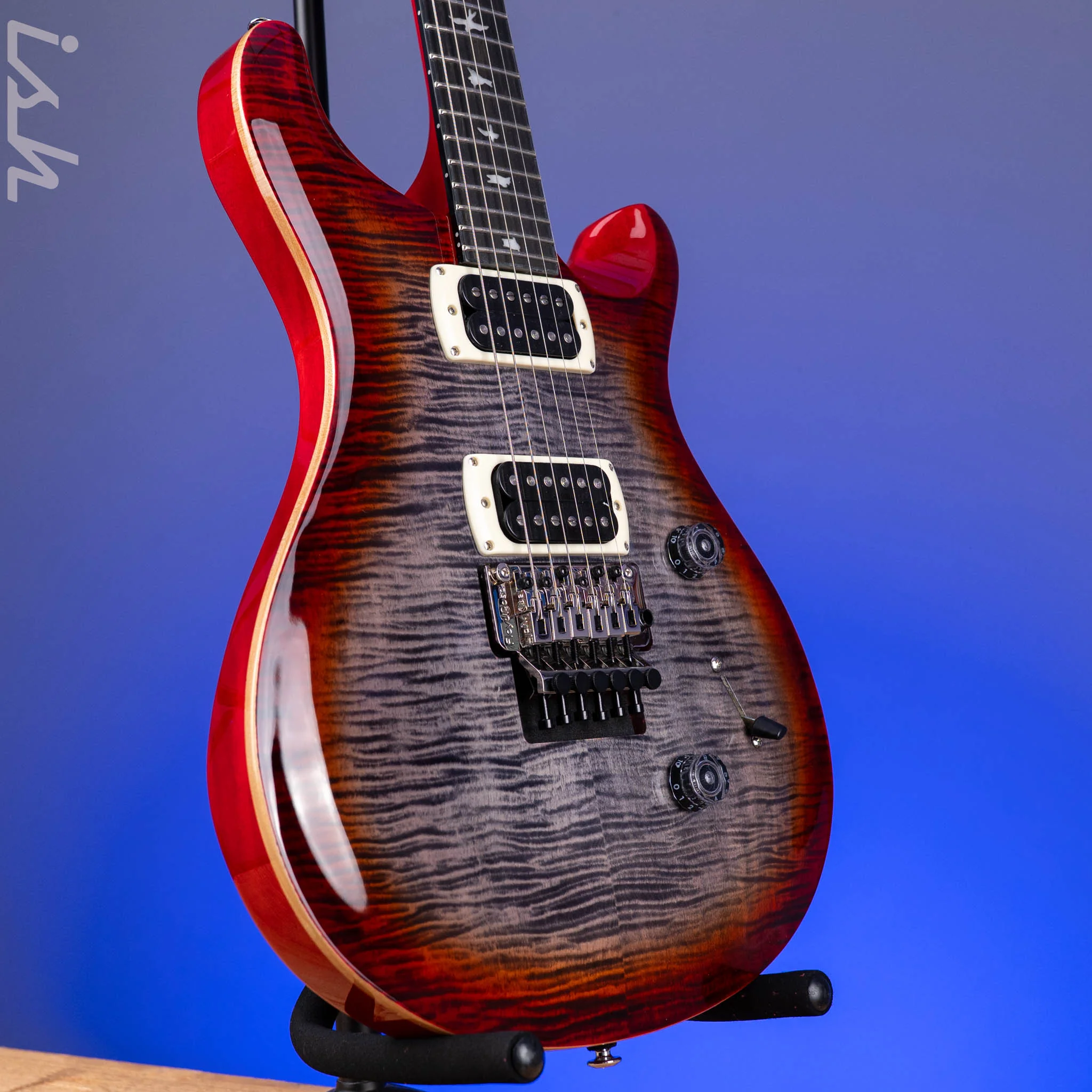 PRS SE Custom 24 Floyd Electric Guitar Charcoal Cherry Burst - Image 3
