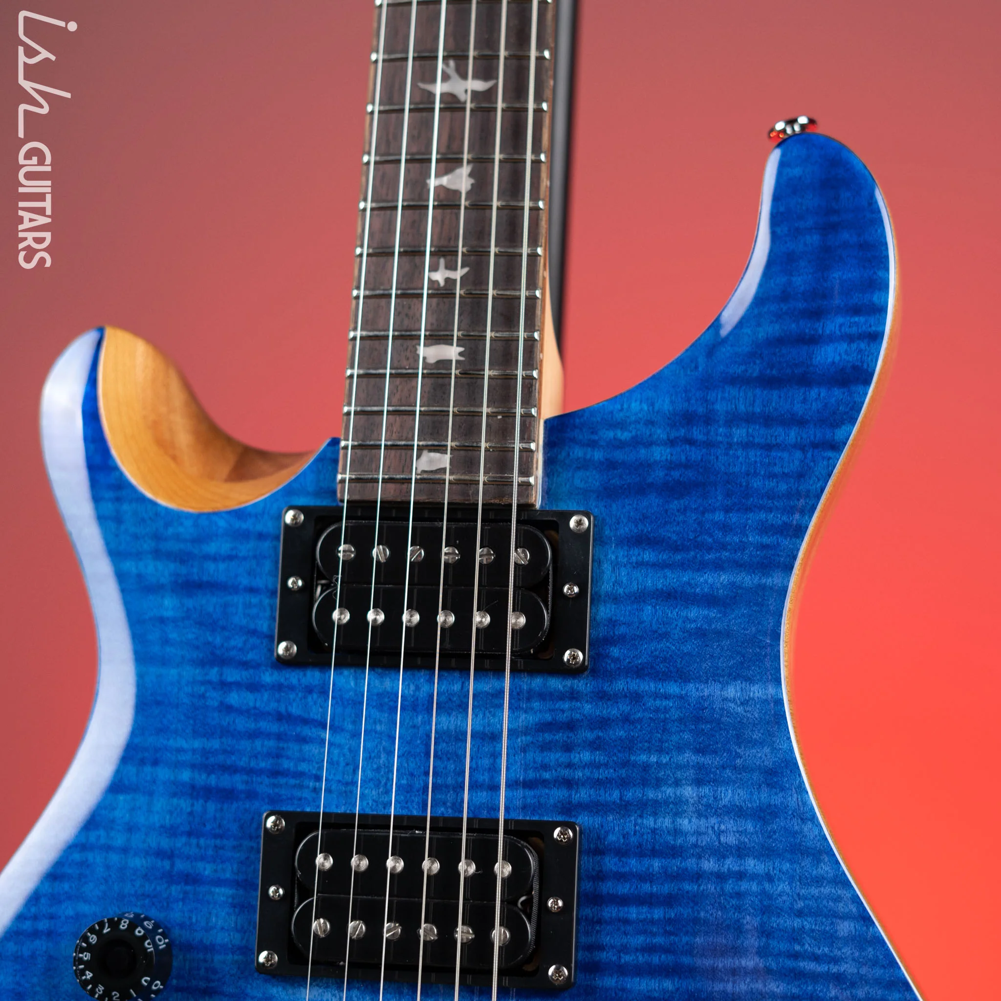 PRS SE Custom 24 Lefty Electric Guitar Faded Blue - Image 3