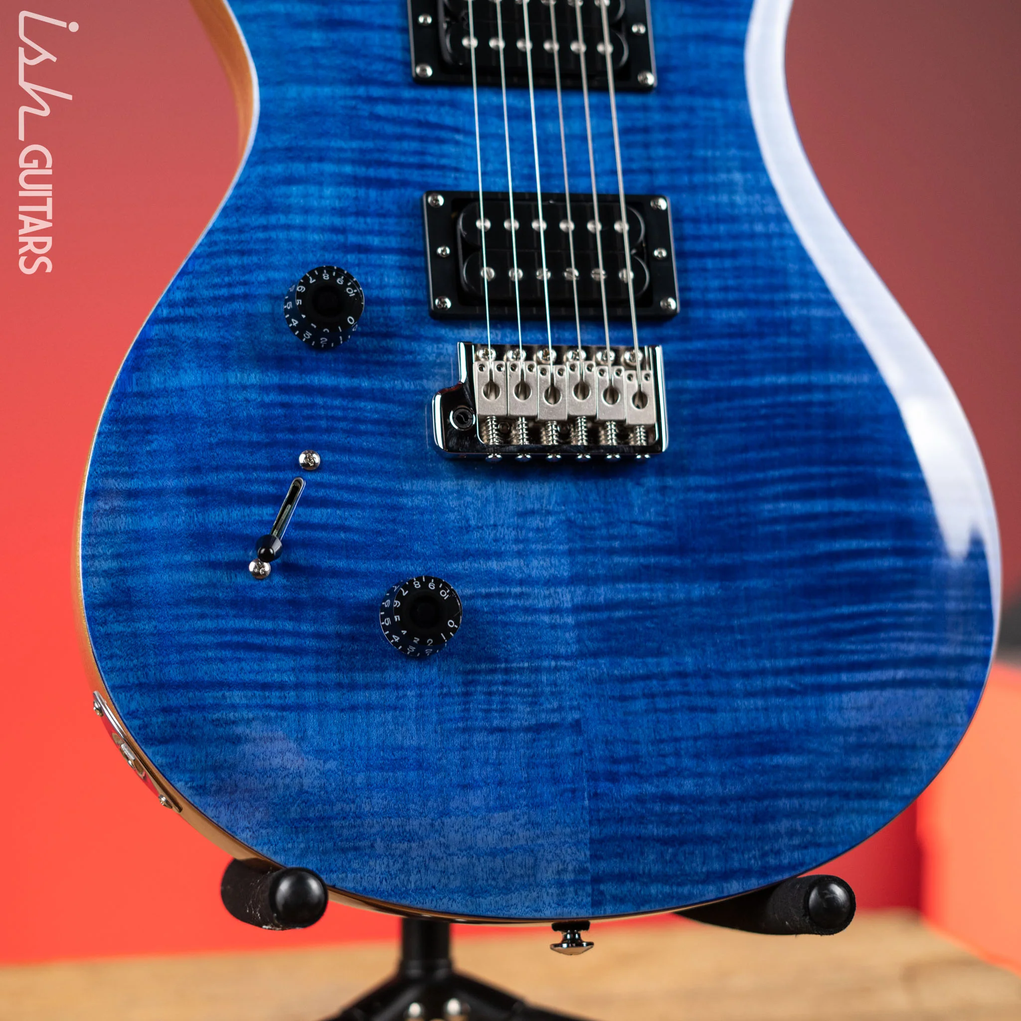 PRS SE Custom 24 Lefty Electric Guitar Faded Blue - Image 4