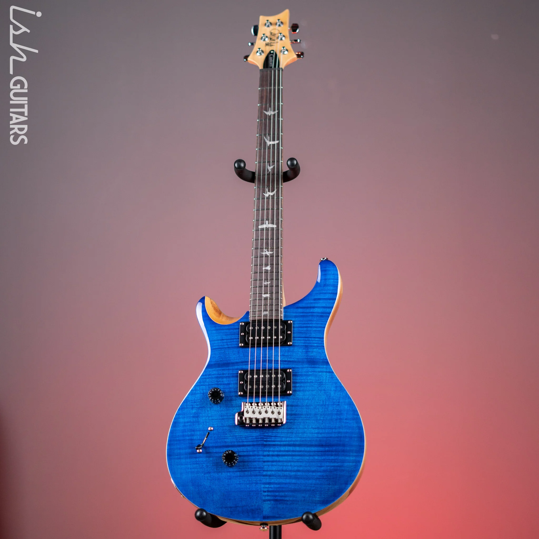 PRS SE Custom 24 Lefty Electric Guitar Faded Blue - Image 2