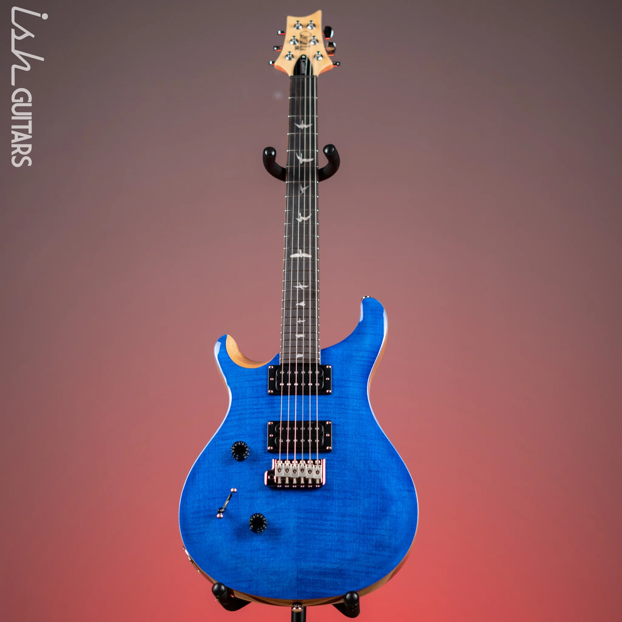 PRS SE Custom 24 Lefty Electric Guitar Faded Blue Demo - Image 2