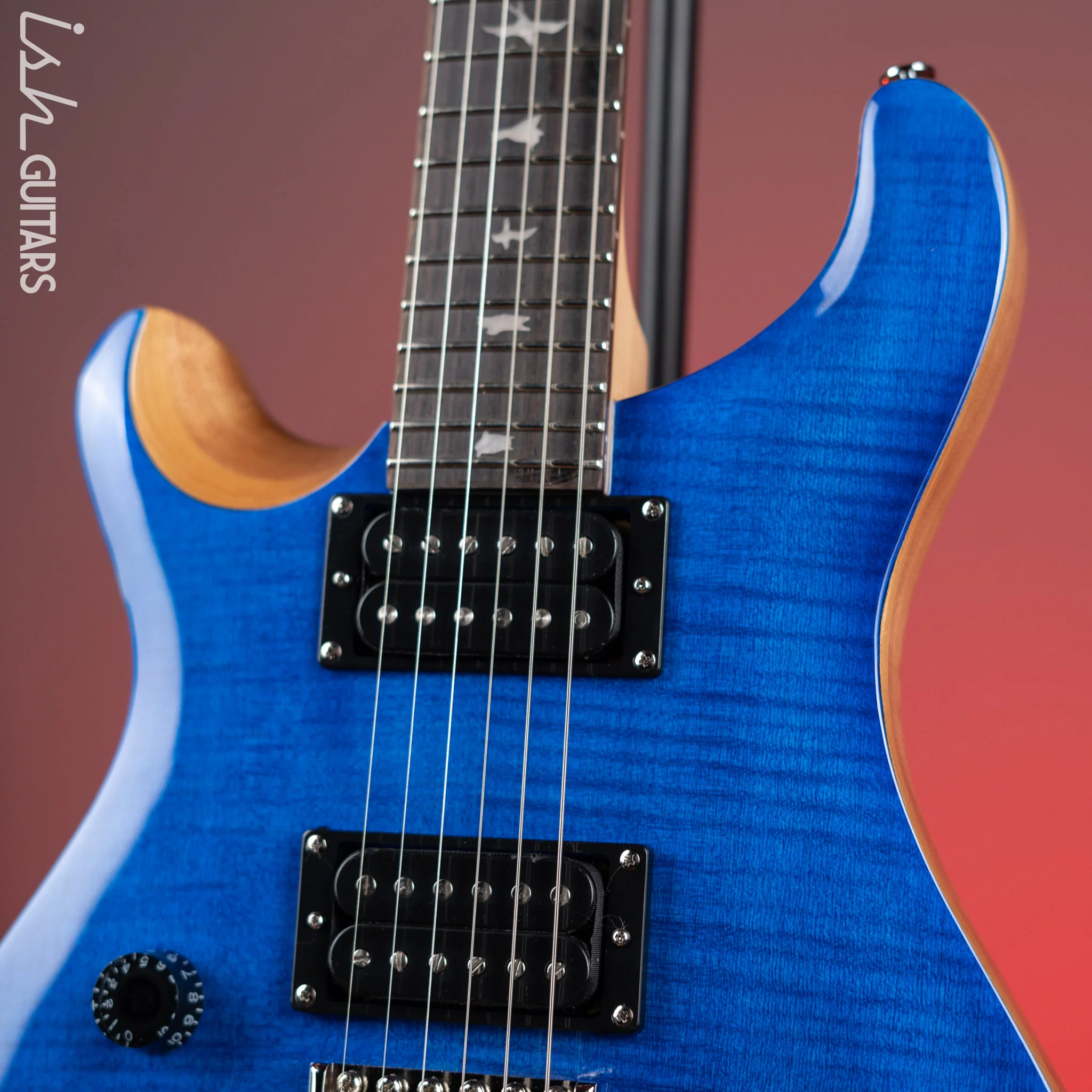 PRS SE Custom 24 Lefty Electric Guitar Faded Blue Demo - Image 3