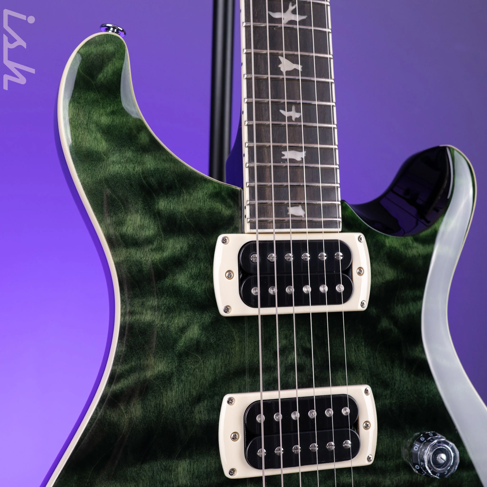 PRS SE Custom 24 Quilt Teal Black *New Color* - Image 4