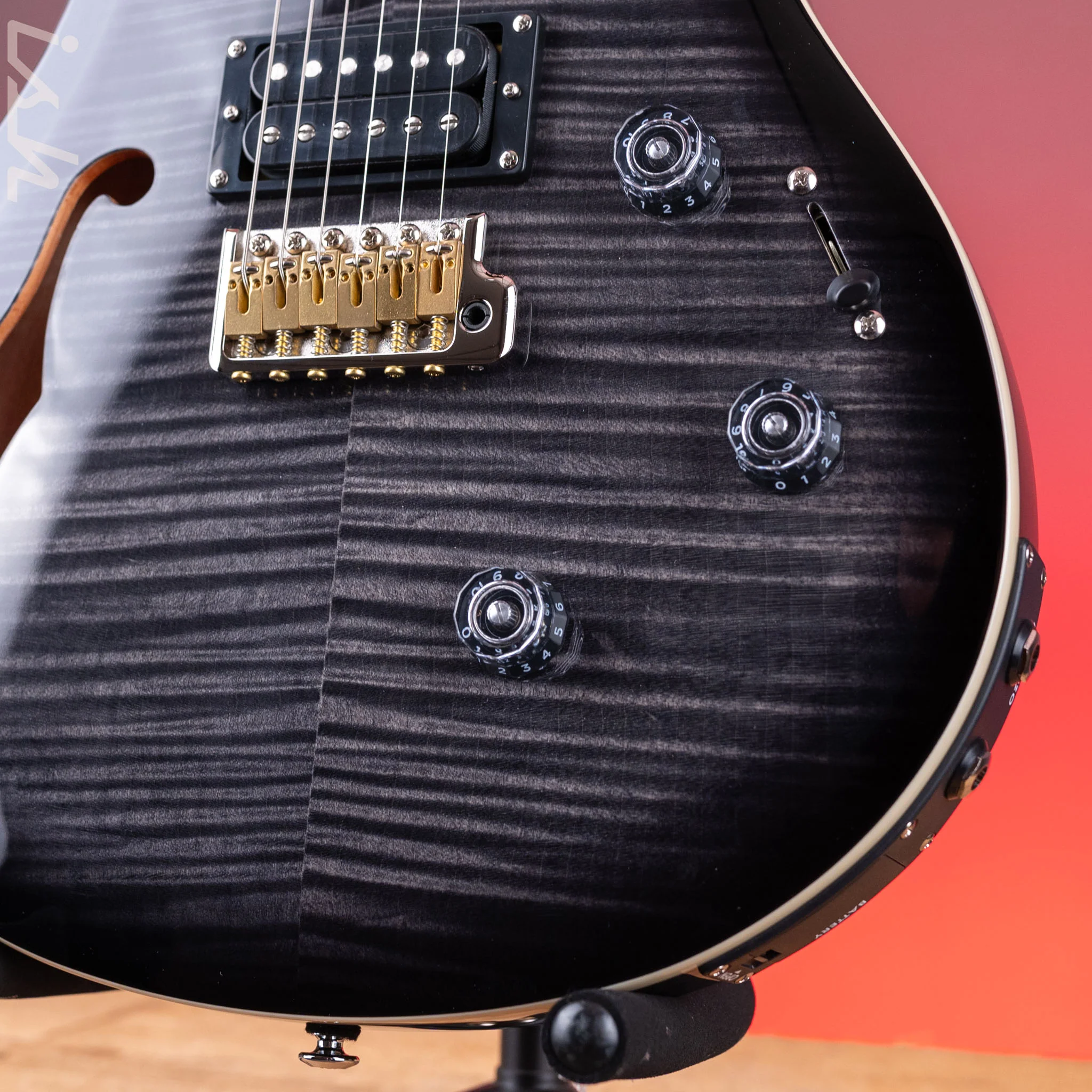 PRS SE Custom 24 Semi-Hollow Piezo Charcoal Burst *2025 Release!* - Image 4