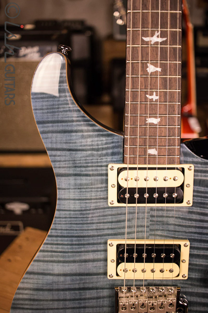 2017 PRS Paul Reed Smith SE Custom 24 Whale Blue Flamed Maple - Image 3