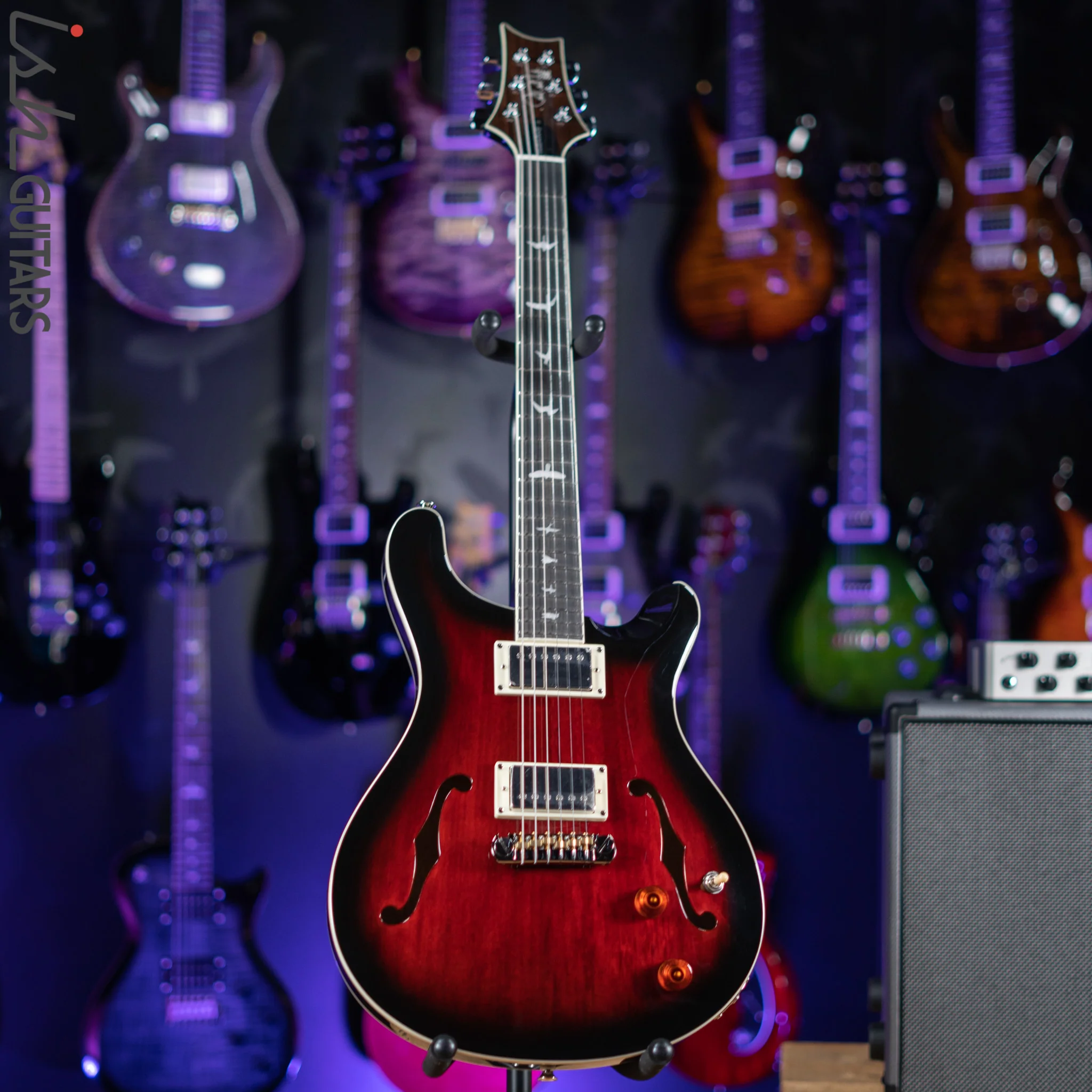 PRS SE Hollowbody Standard Electric Guitar Fire Red Burst Demo - Image 2