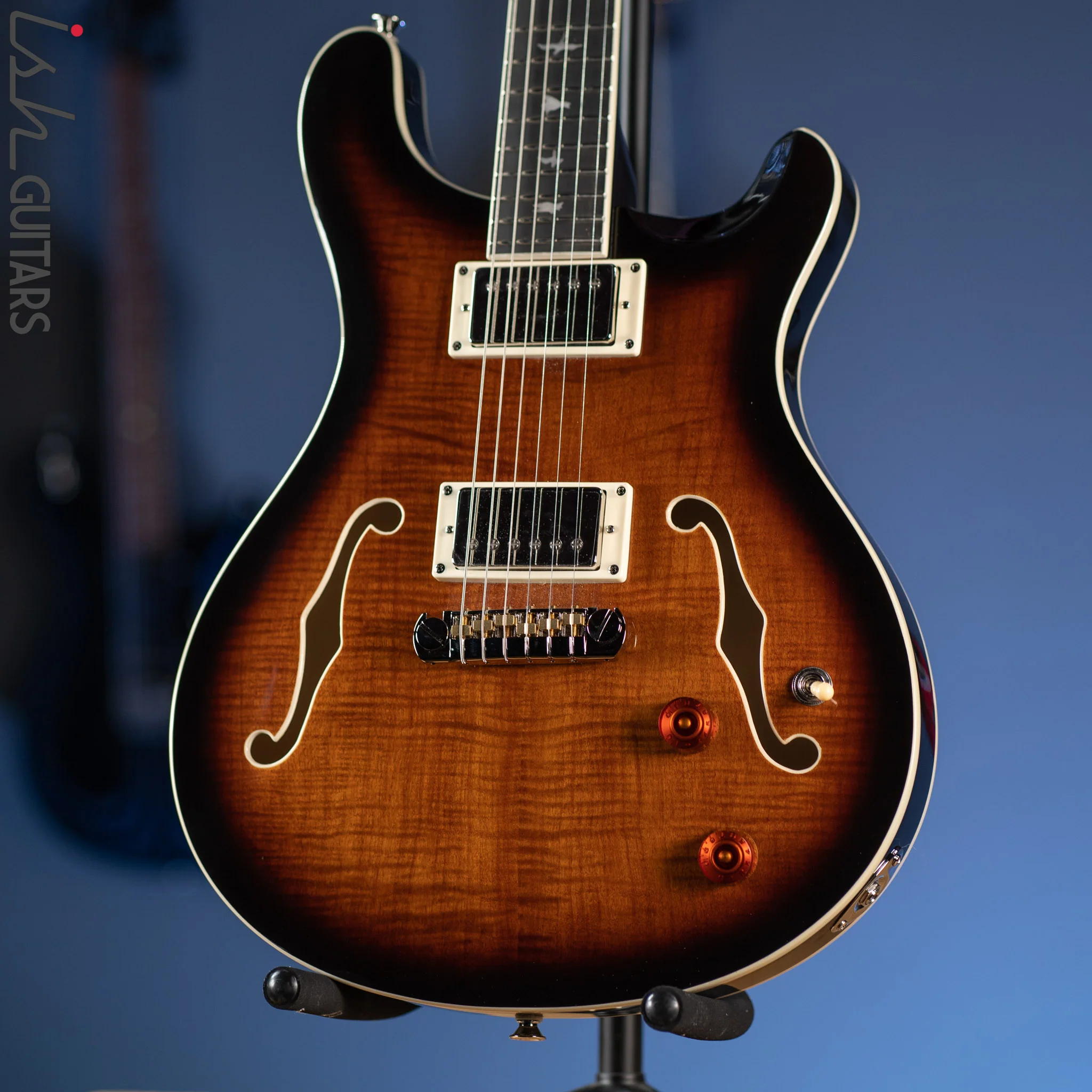 PRS SE Hollowbody II Electric Guitar Black Gold Sunburst - Image 2