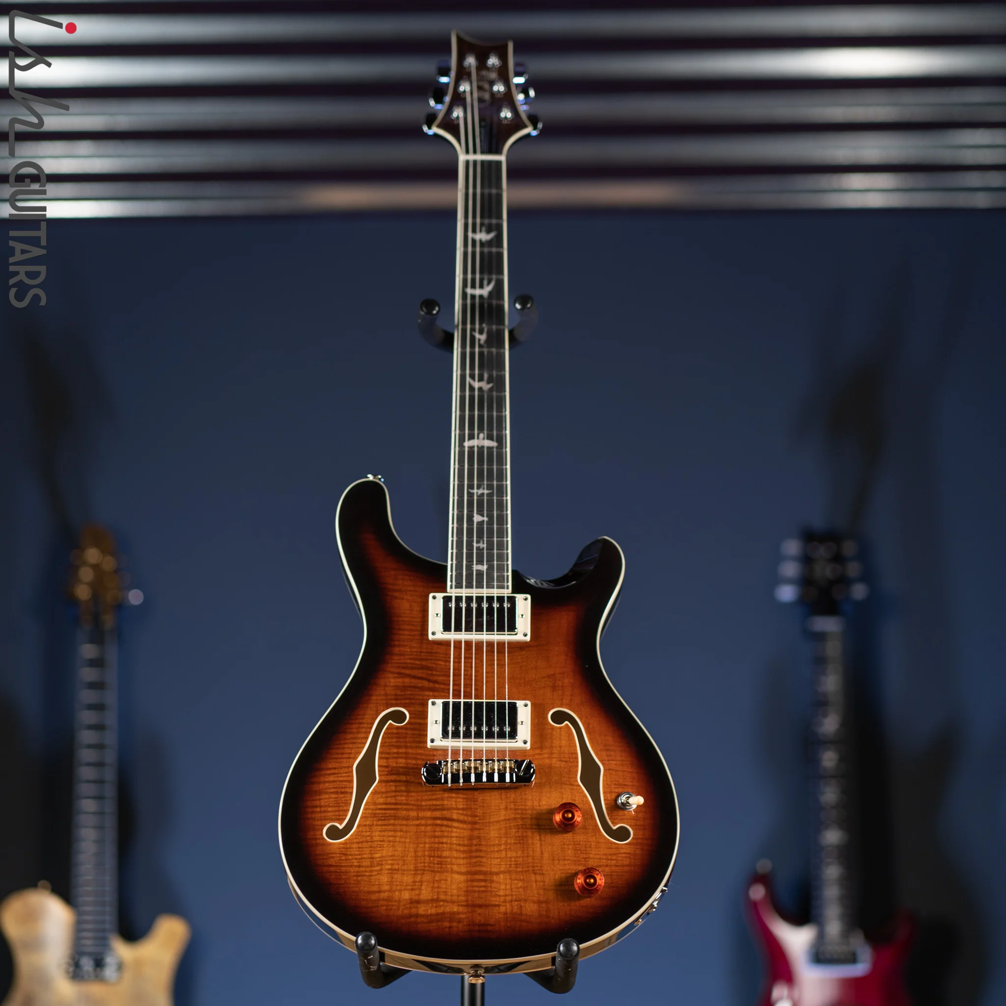 PRS SE Hollowbody II Electric Guitar Black Gold Sunburst - Image 3