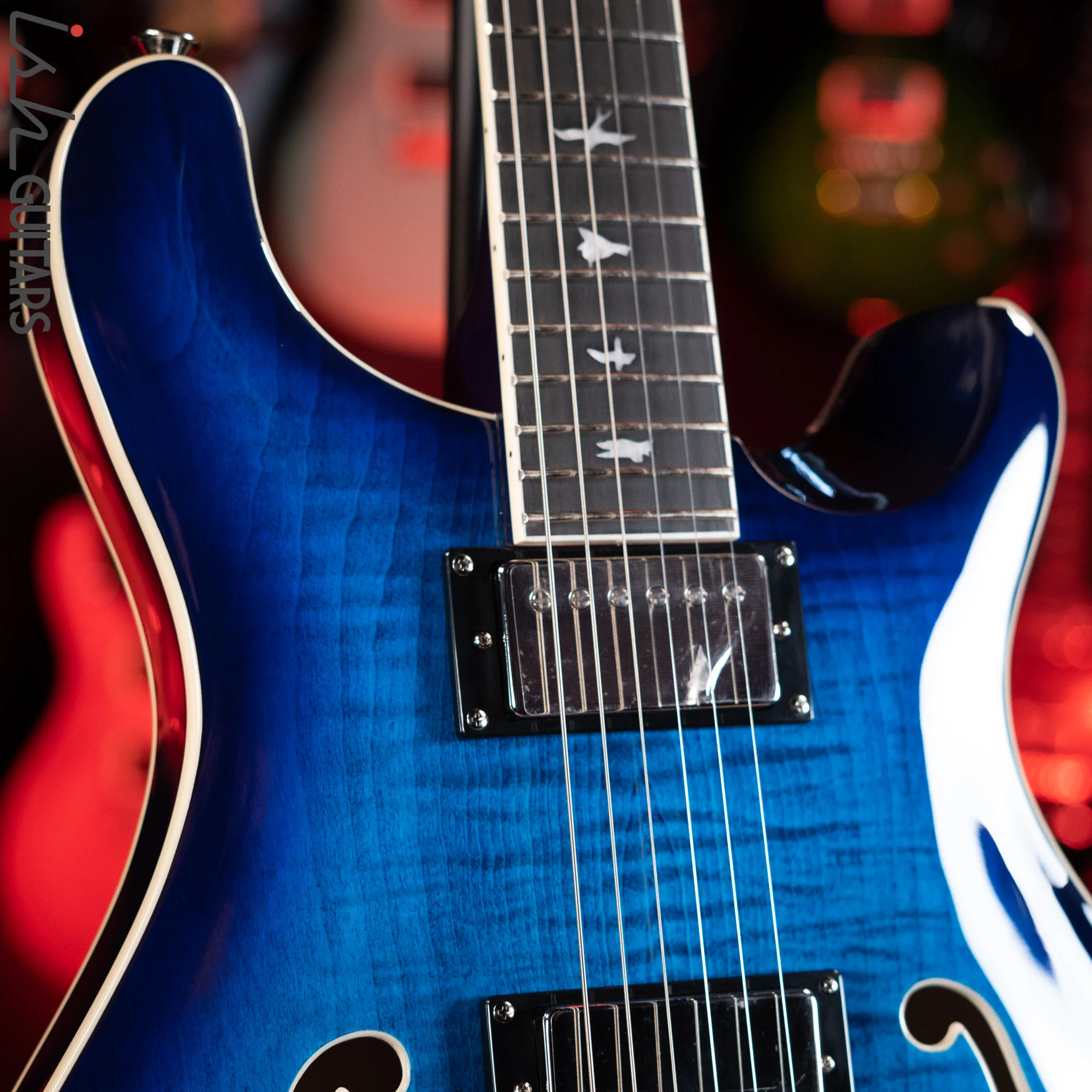 PRS SE Hollowbody II Faded Blue Burst Demo - Image 3