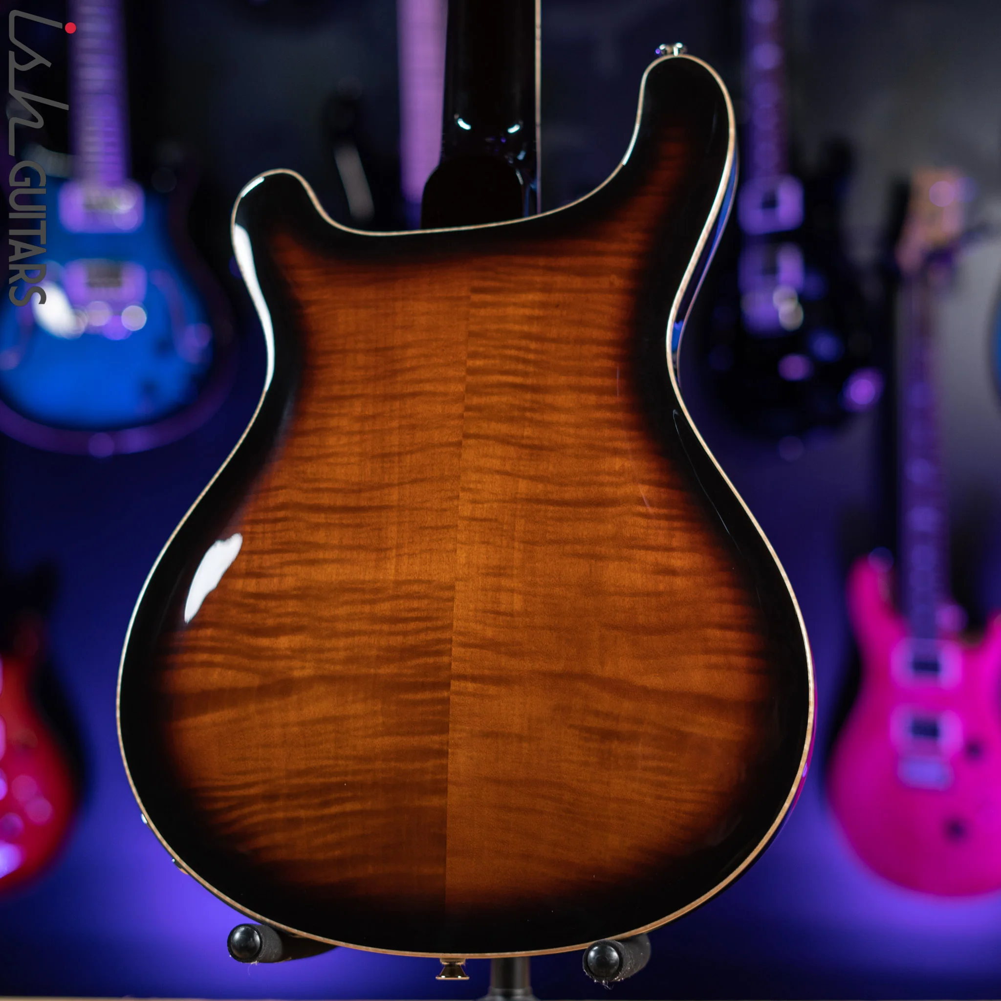 PRS SE Hollowbody II Piezo Electric Guitar Black Gold Sunburst Demo - Image 8