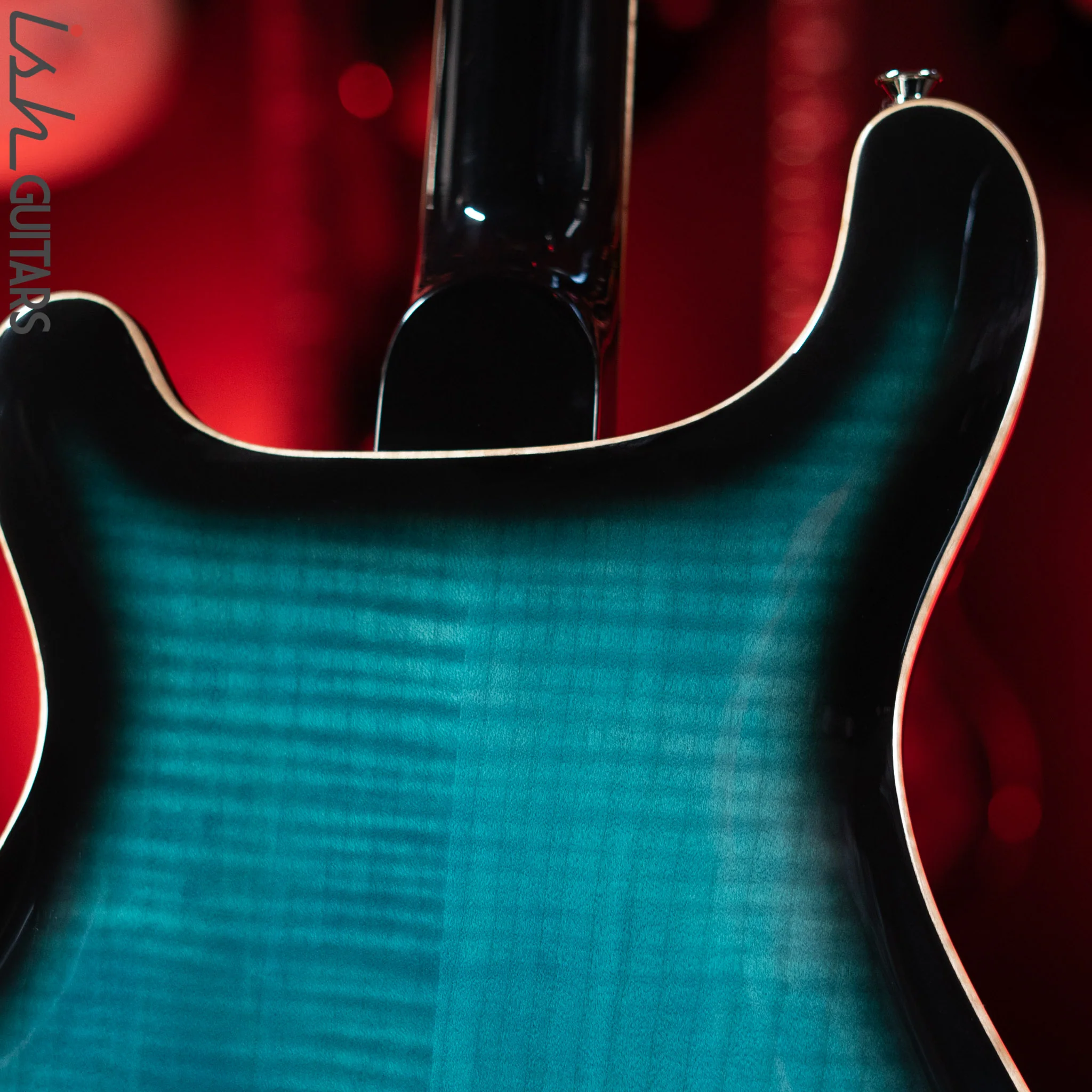 PRS SE Hollowbody II Piezo Electric Guitar Peacock Blue Sunburst - Image 9