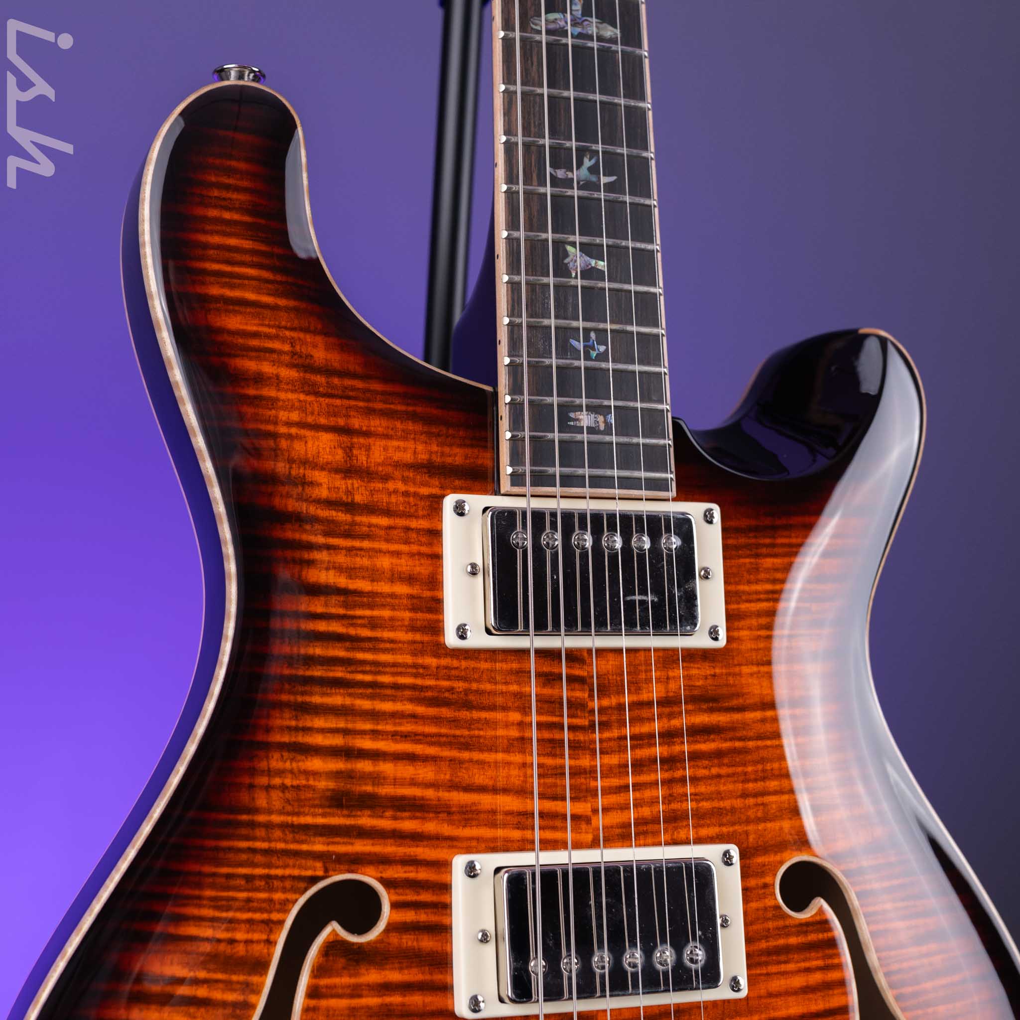 PRS SE Hollowbody II Piezo Orange Tiger Smokeburst *2025 Release!* - Image 3