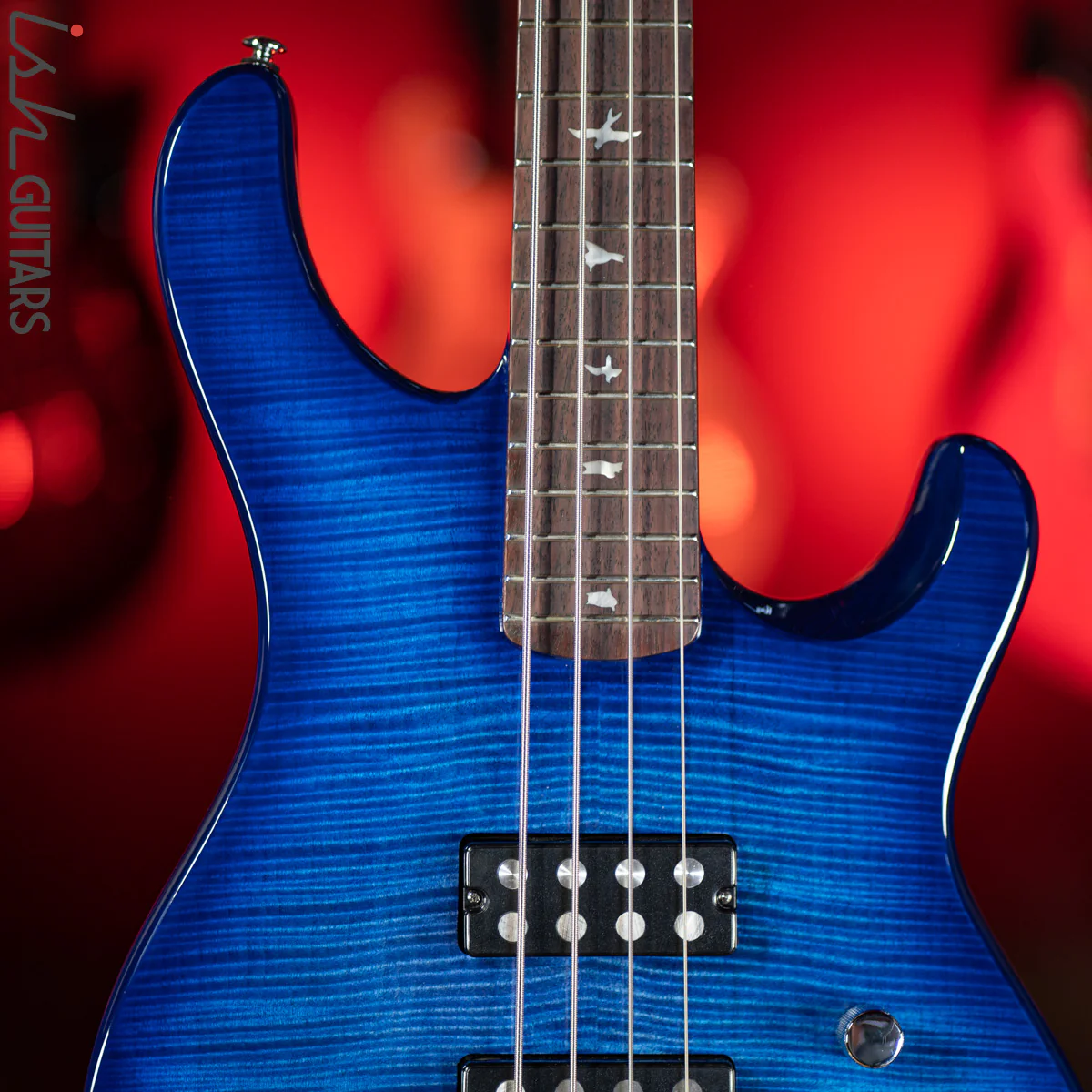 PRS SE Kingfisher Bass Faded Blue Wrap Around Burst - Image 3