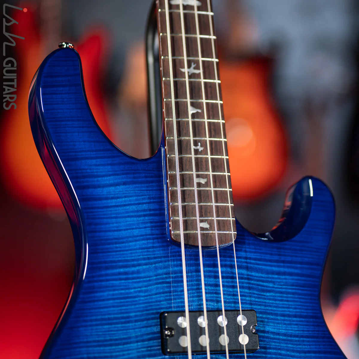 PRS SE Kingfisher Bass Faded Blue Wrap Around Burst - Image 5