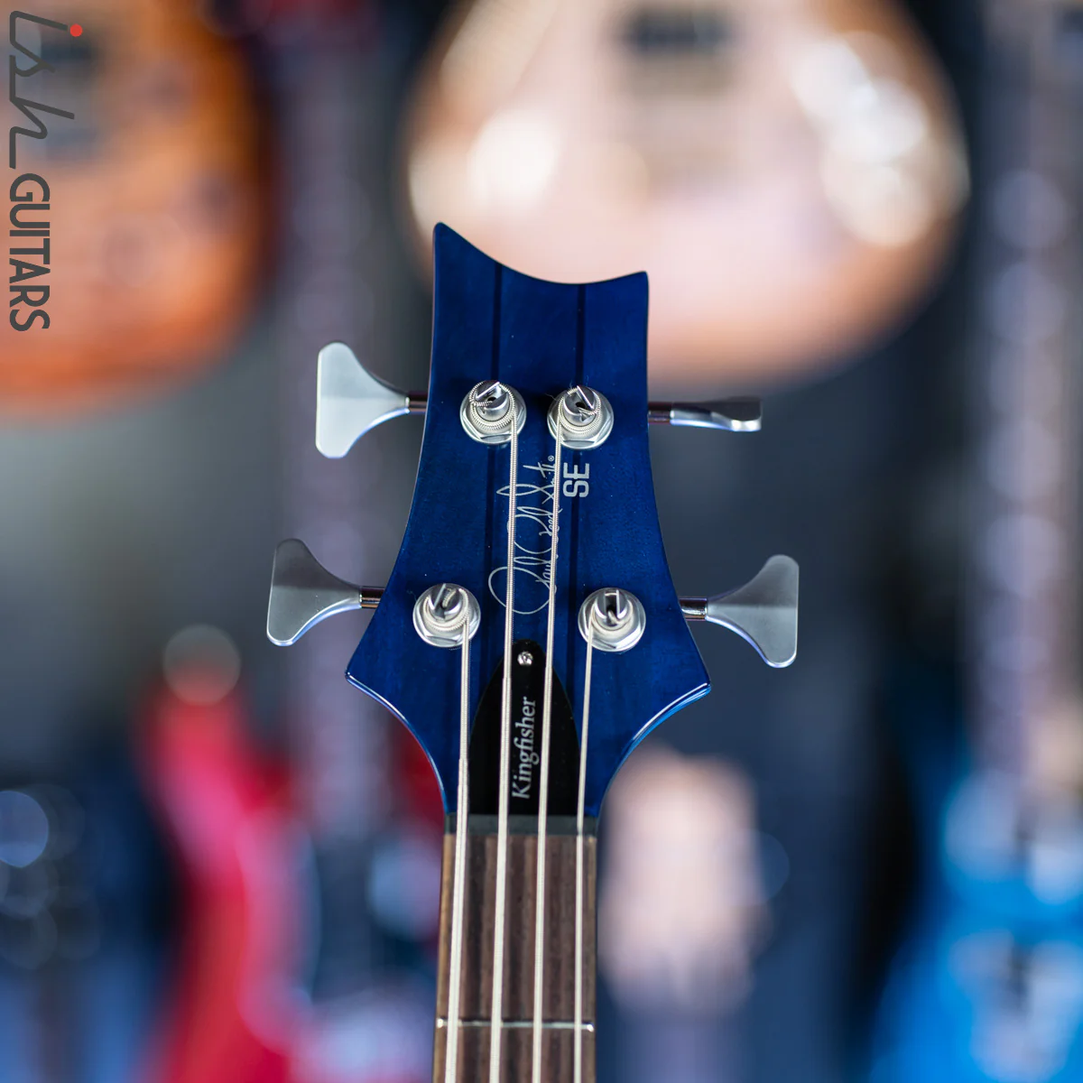 PRS SE Kingfisher Bass Faded Blue Wrap Around Burst Demo - Image 6