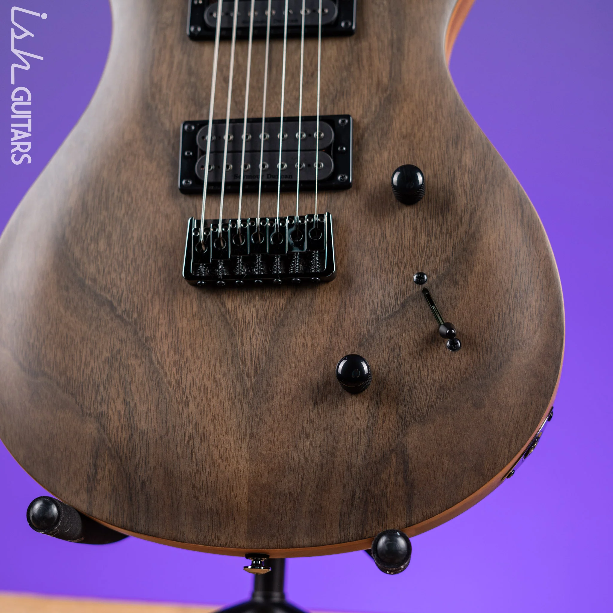 PRS SE Mark Holcomb SVN 7-String Electric Guitar Natural Walnut - Image 4