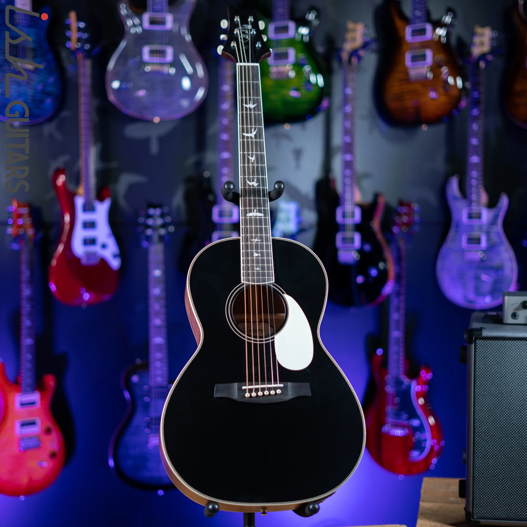 2021 PRS SE P20E Parlor Acoustic Guitar Black Top - Image 2
