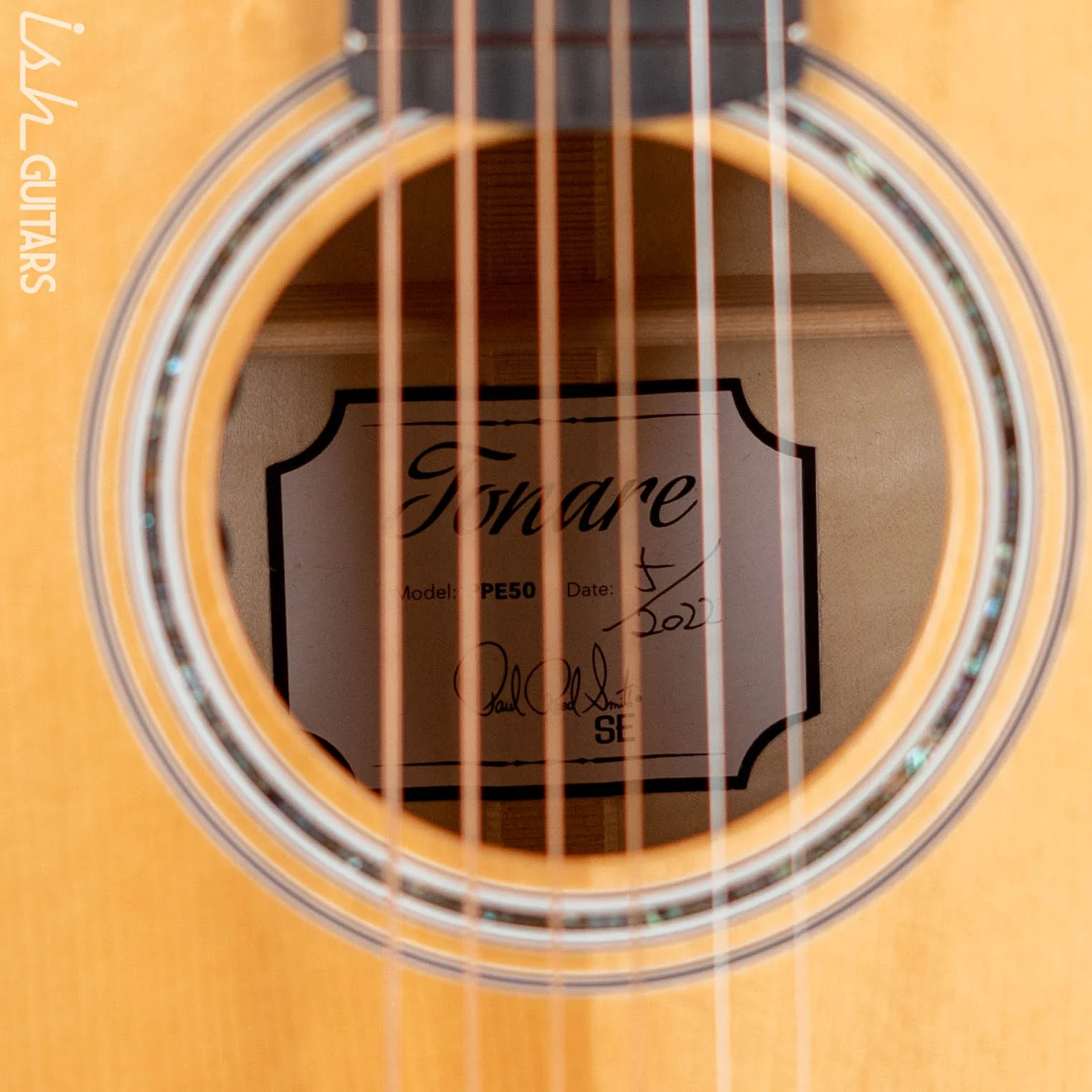 PRS SE P50E Tonare Parlor Acoustic Guitar Black Gold Demo - Image 5