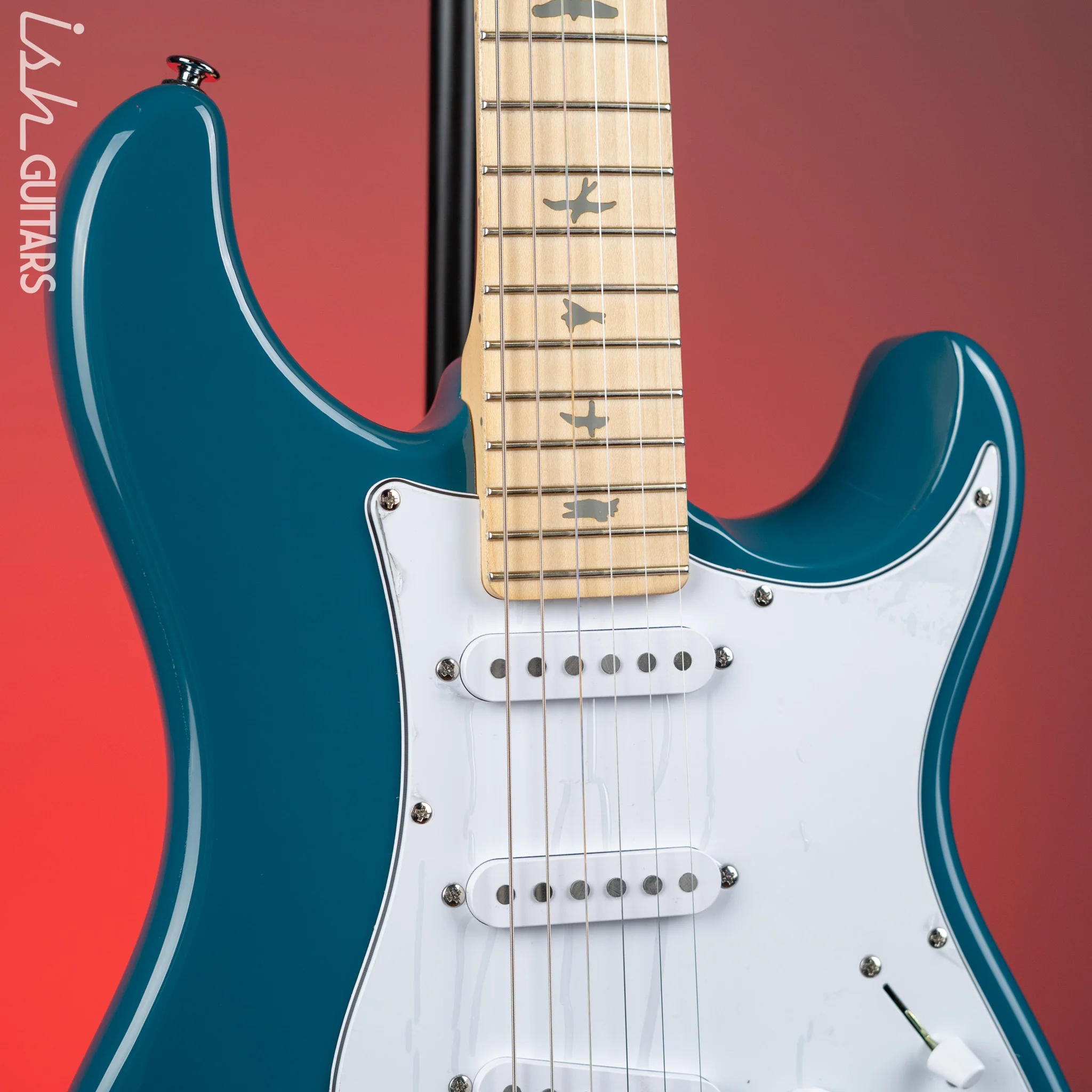 PRS SE Silver Sky Electric Guitar Nylon Blue - Maple Fretboard Demo - Image 3