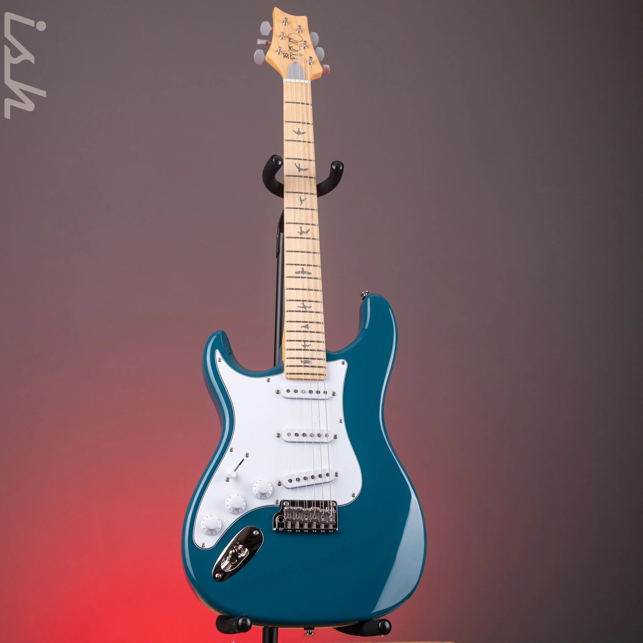 PRS SE Silver Sky Lefty Nylon Blue - Maple Board - Image 2