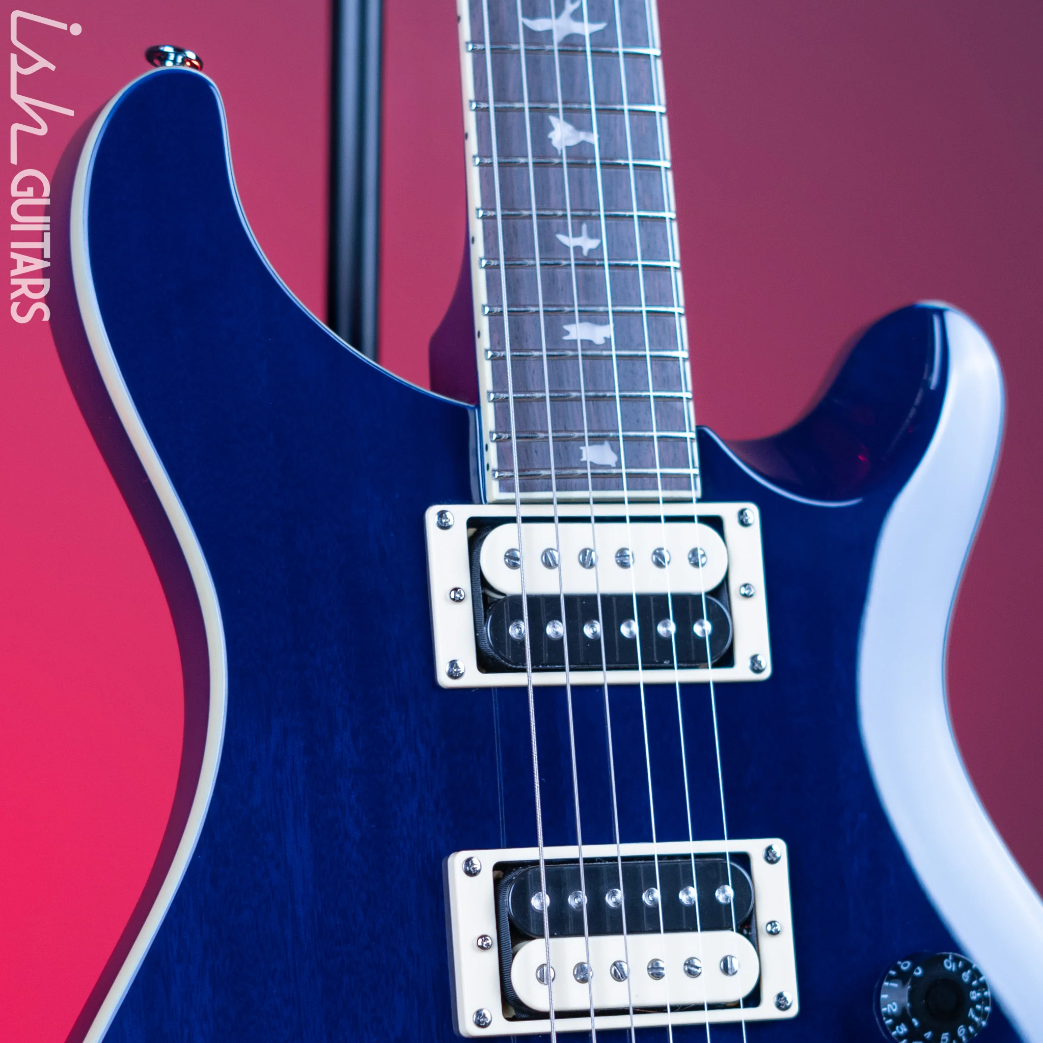 PRS SE Standard 24 Electric Guitar Translucent Blue Demo - Image 3