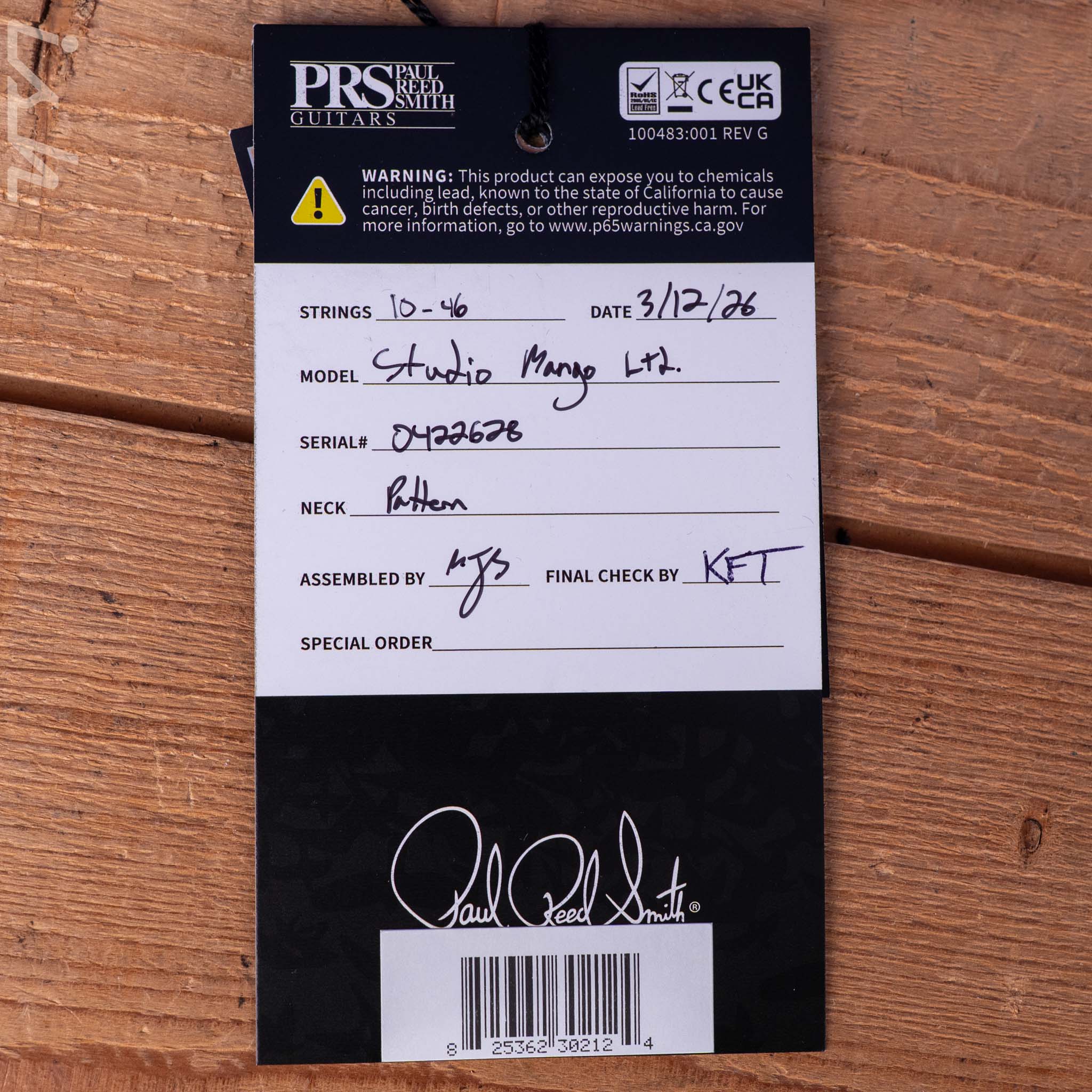 PRS Studio Mango Top Limited Edition Orange Tiger - Image 13