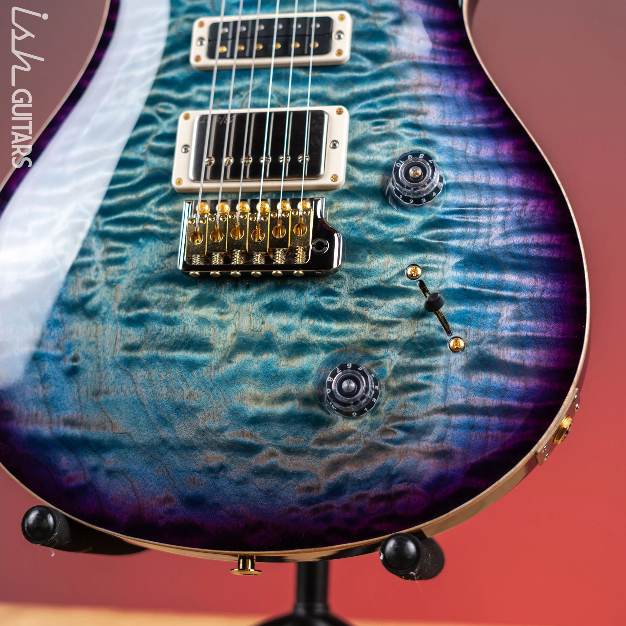 PRS Studio Wood Library 10-Top One Piece Aquableux Purple Burst - Image 4