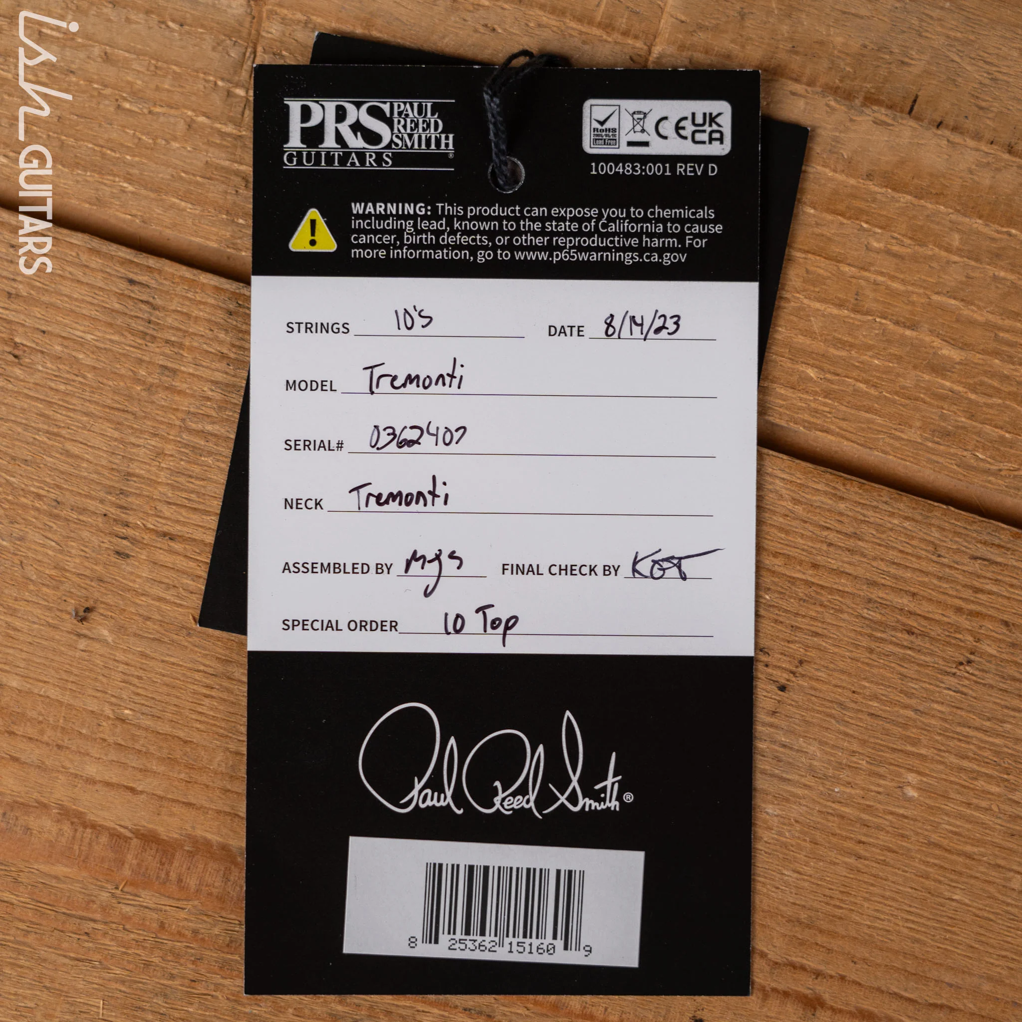 PRS Tremonti Signature 10-Top Guitar Purple Mist - Image 11