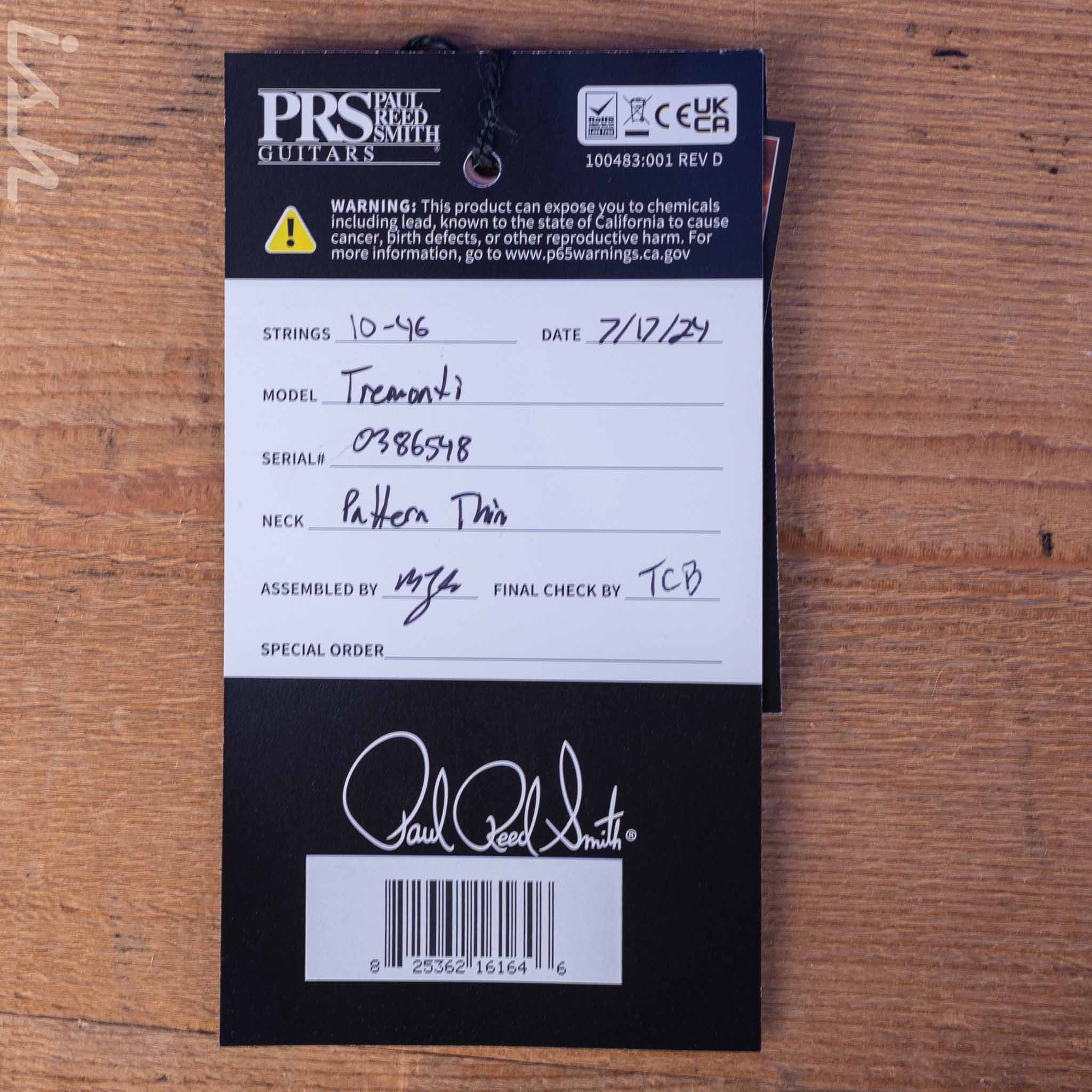 PRS Tremonti Stoptail Charcoal w/ Cherry Wrap Burst - Image 12