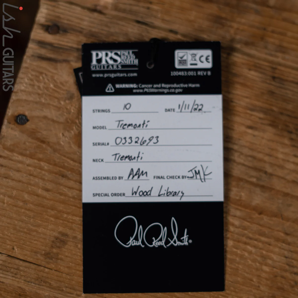 PRS Tremonti Stoptail Wood Library Makena Blue Burst 10 Top Quilt - Demo - Image 15